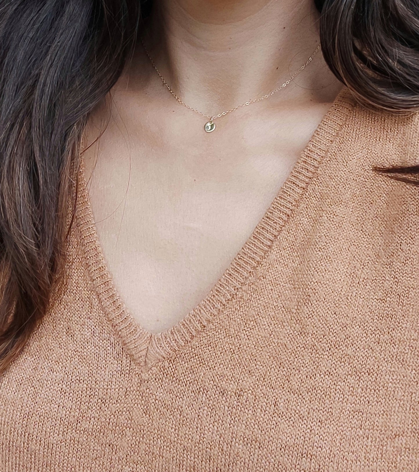 Personalisierte Roségold Filled Plättchen Anhänger mit Initialen