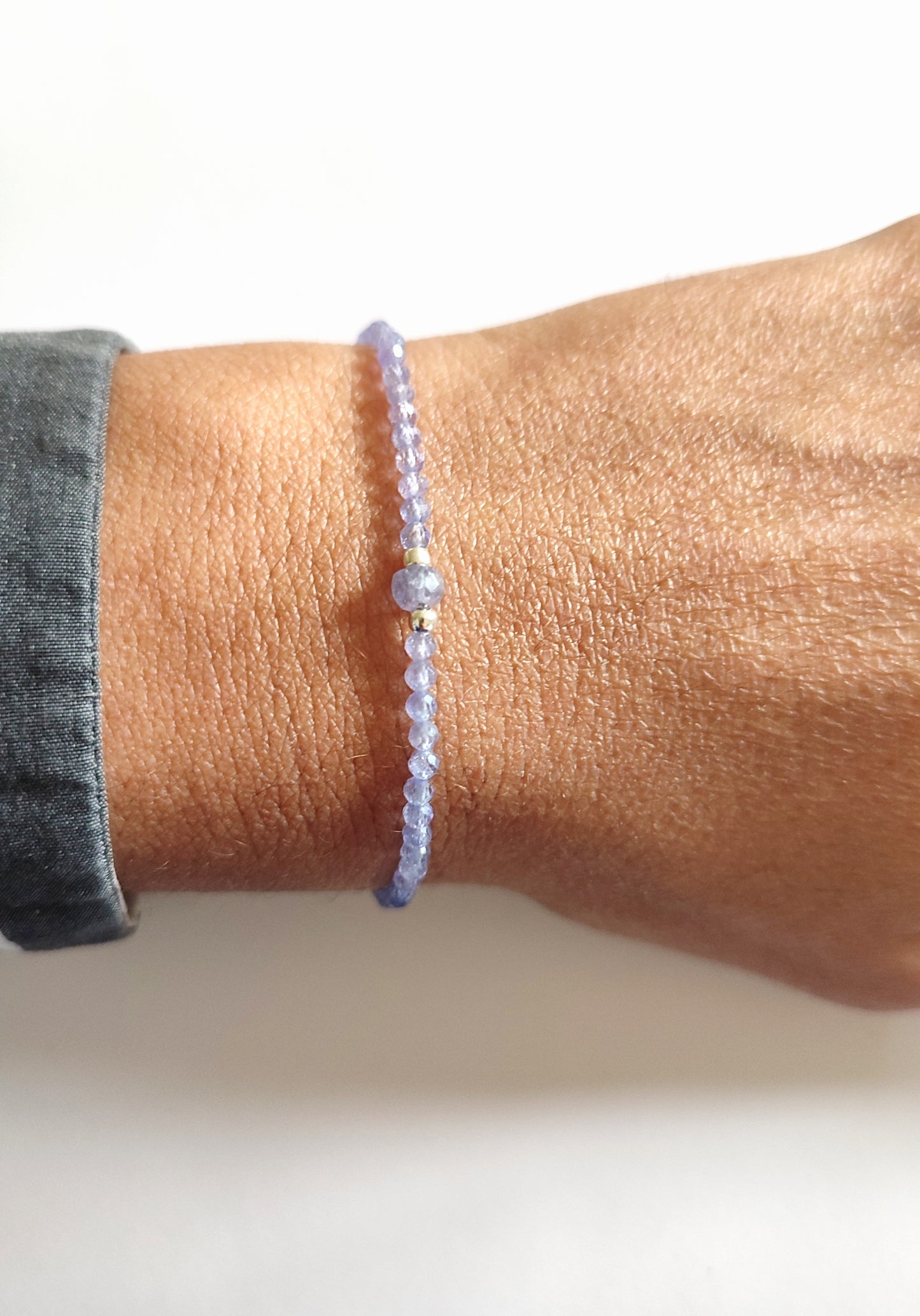 Tansanit Stretch Armband, Dezember Geburtsstein für Frauen