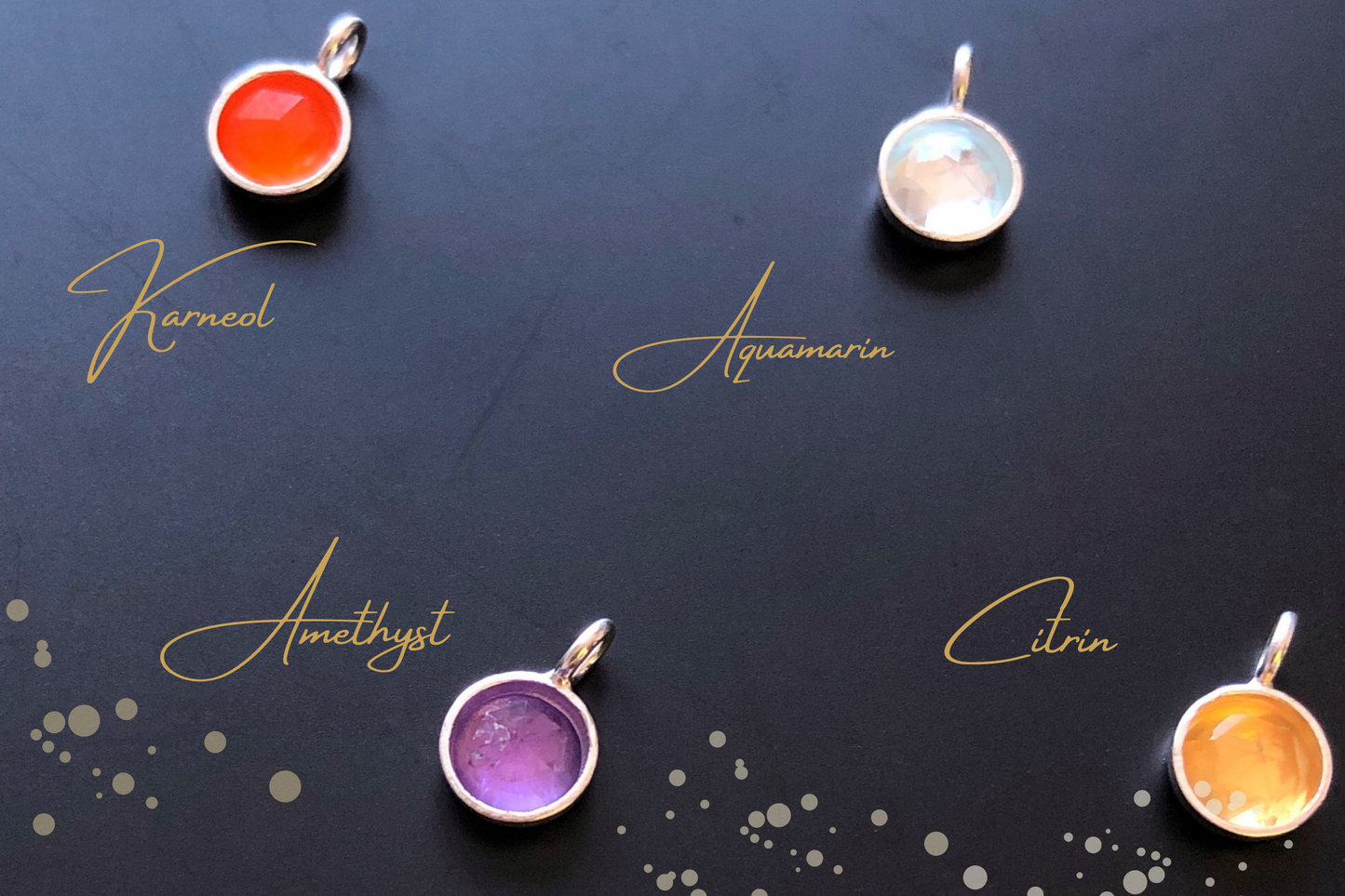 Mini Geburtsstein Anhänger aus 925 Sterling Silber