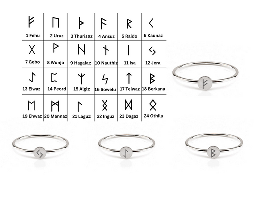 Minimalistischer Ring mit Rune, Personalisierter Runenring aus 925 Sterling Silber