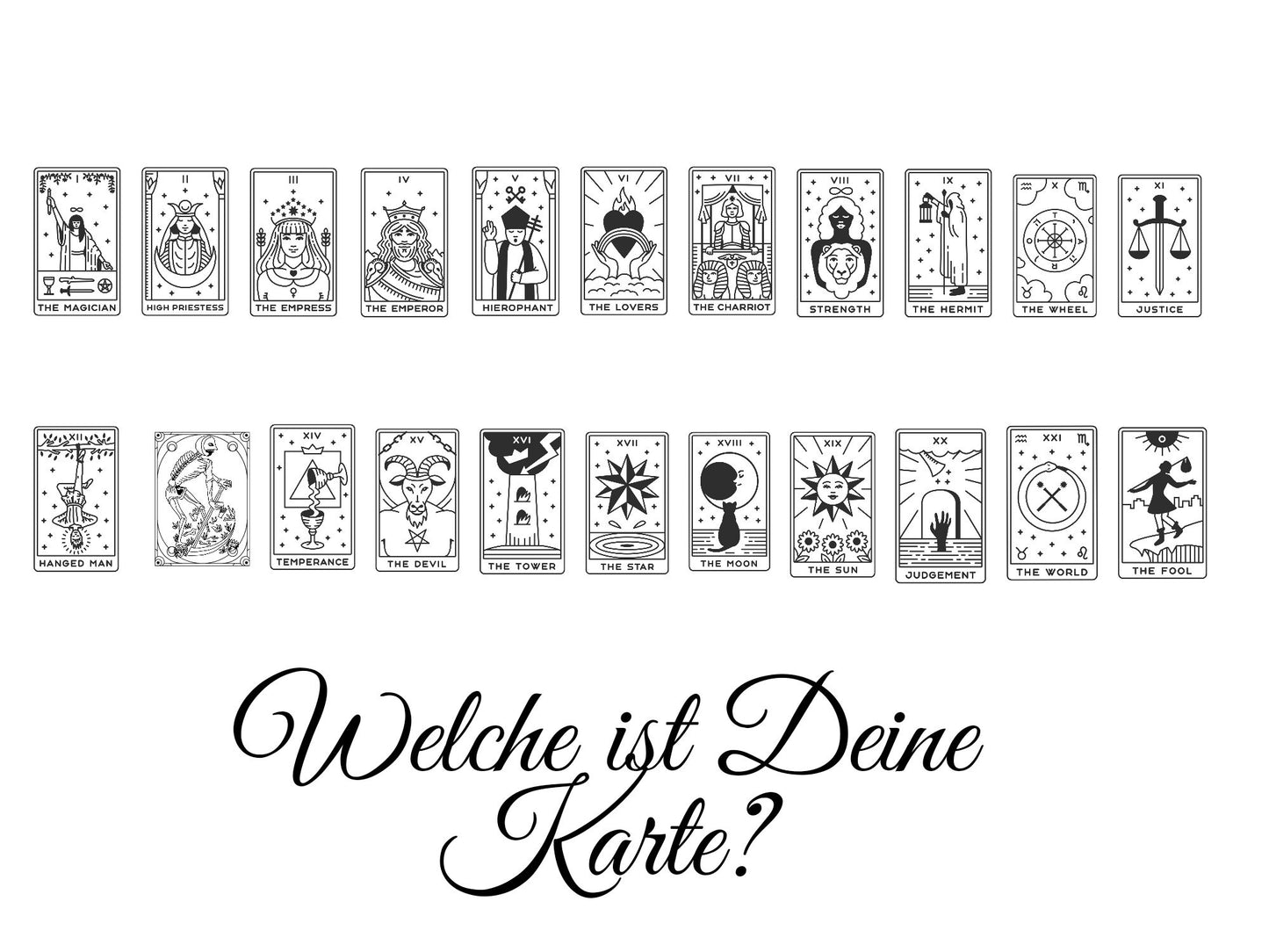 Tarot Halskette, personalisierte Kette mit Tarotkarte in Gold, Roségold und Silber, Mini Tarotkarten Anhänger