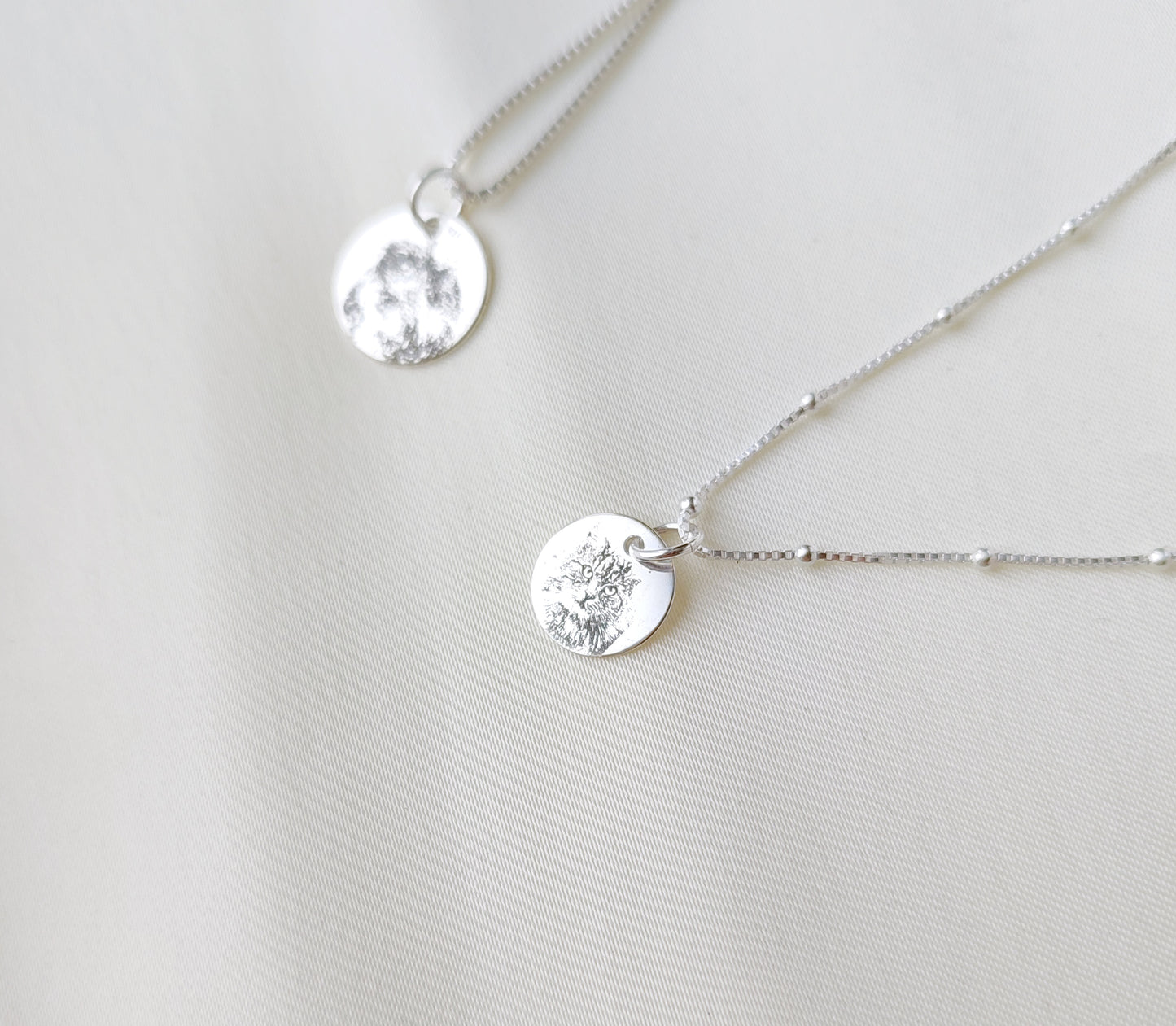 Personalisierte Fotos Halskette, Haustier Andenken Kette aus 925 Sterling Silber oder Gold Filled