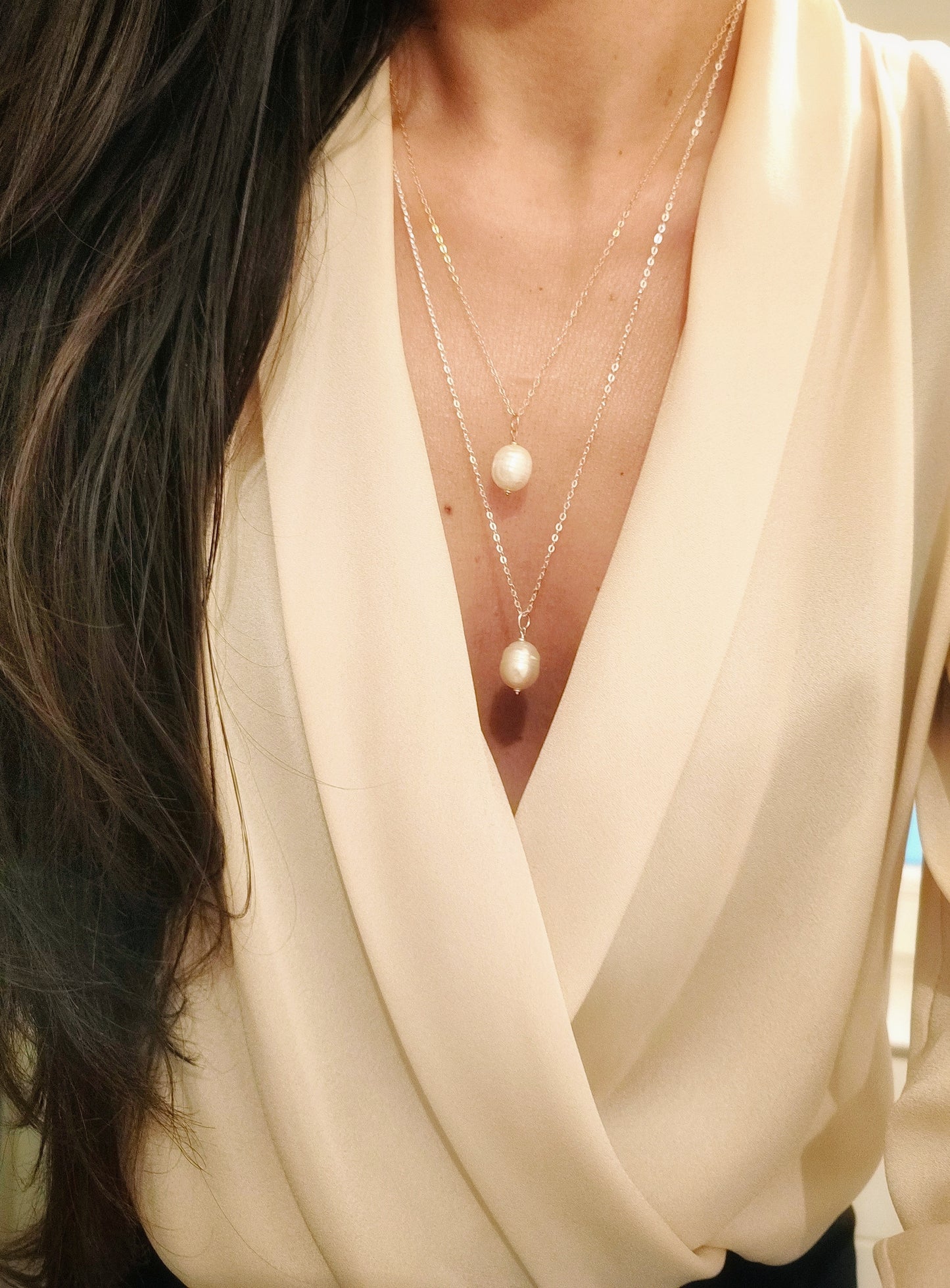 Boho Perlenkette - Halskette mit Süßwasser Perle