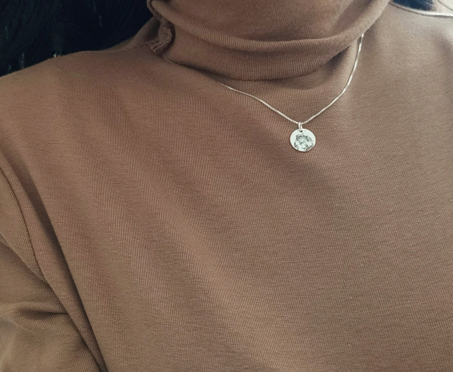 Personalisierte Fotos Halskette, Haustier Andenken Kette aus 925 Sterling Silber oder Gold Filled