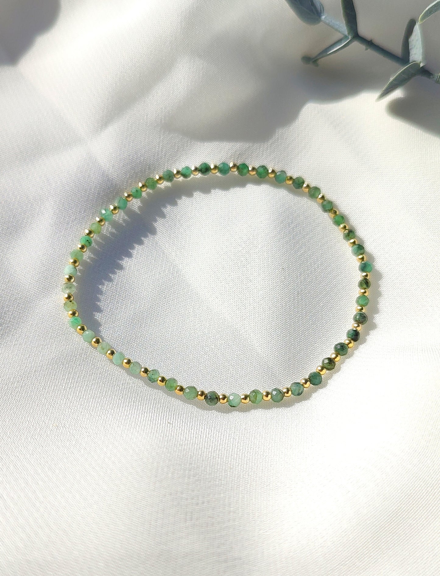 Smaragd Perlen Armband mit Farbverlauf