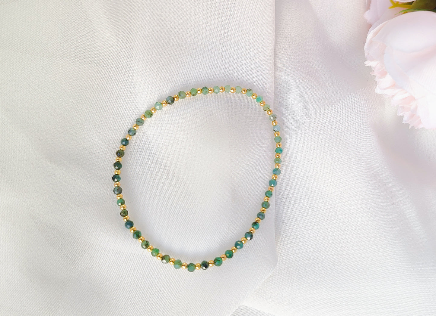 Smaragd Perlen Armband mit Farbverlauf