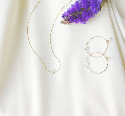 Herkimer Diamant Halskette Gold - Sterling Silber