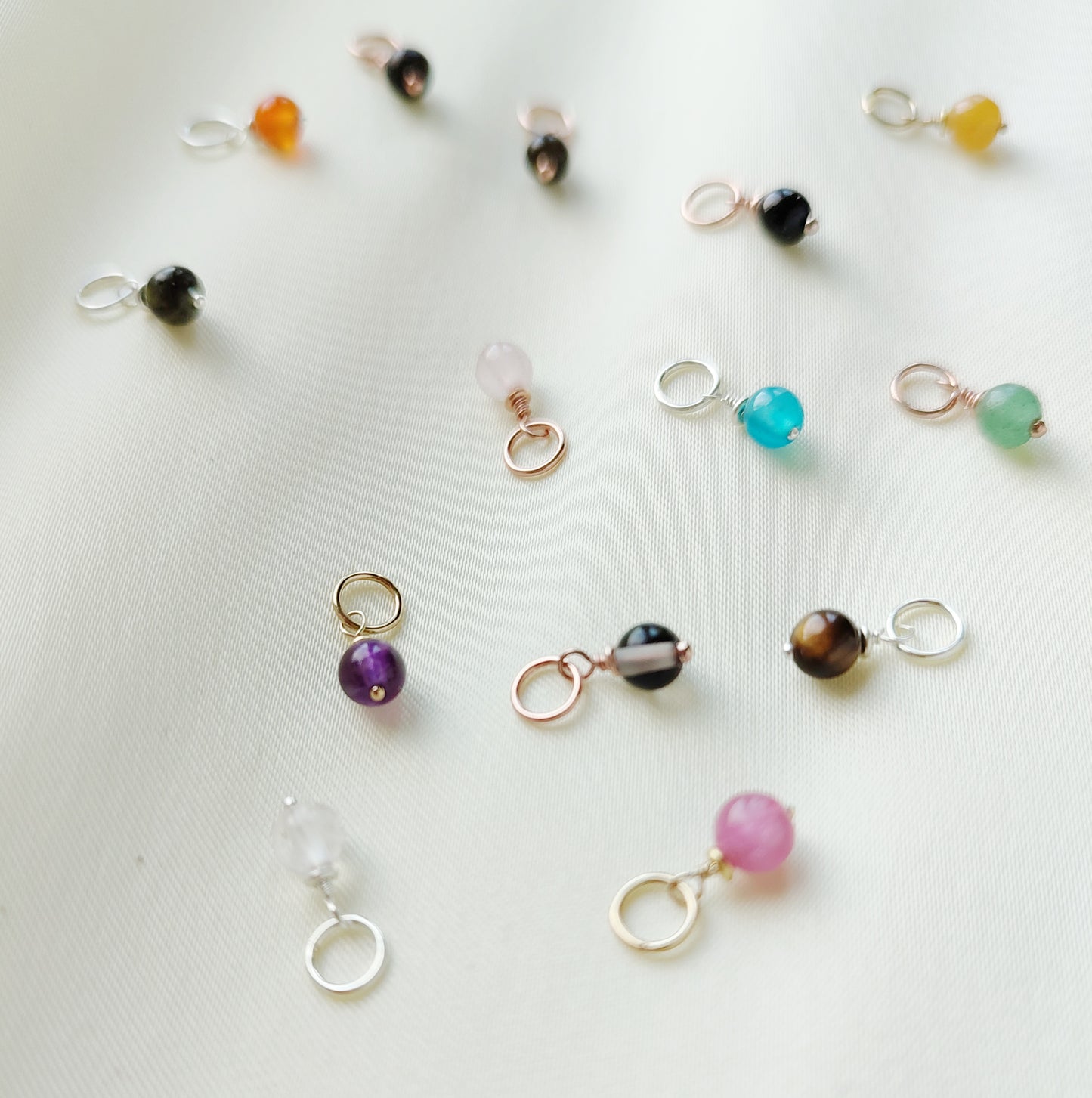 Mini Stein Anhänger für Halsketten, Creolen und Armbänder