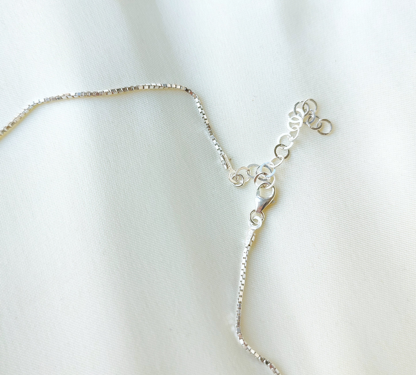 Mondsteinkette 925 Sterling Silber Box Chain Venezianer Kette mit Mondstein Tropfen