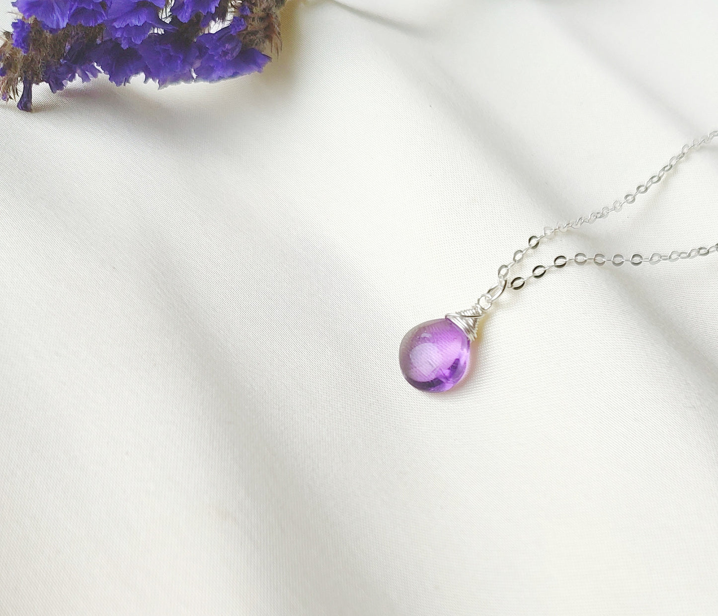 Amethyst Halskette in 925 Sterling Silber oder Gold Filled - Februar Geburtsstein