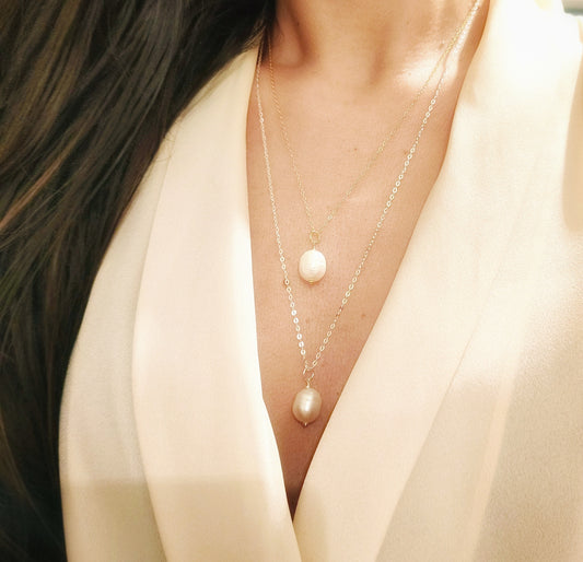 Boho Perlenkette - Halskette mit Süßwasser Perle