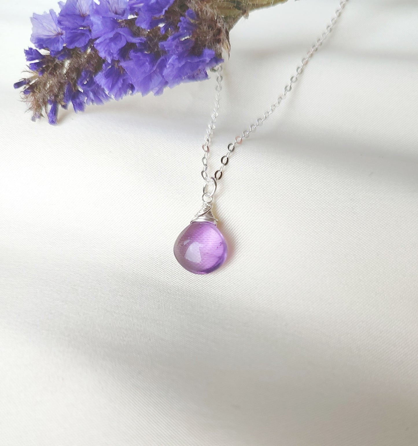 Amethyst Halskette in 925 Sterling Silber oder Gold Filled - Februar Geburtsstein