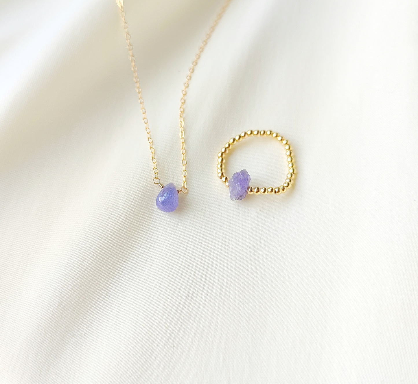 Tansanit Halskette - Dezember Geburtsstein Kette mit Tansanit Tropfen Anhänger