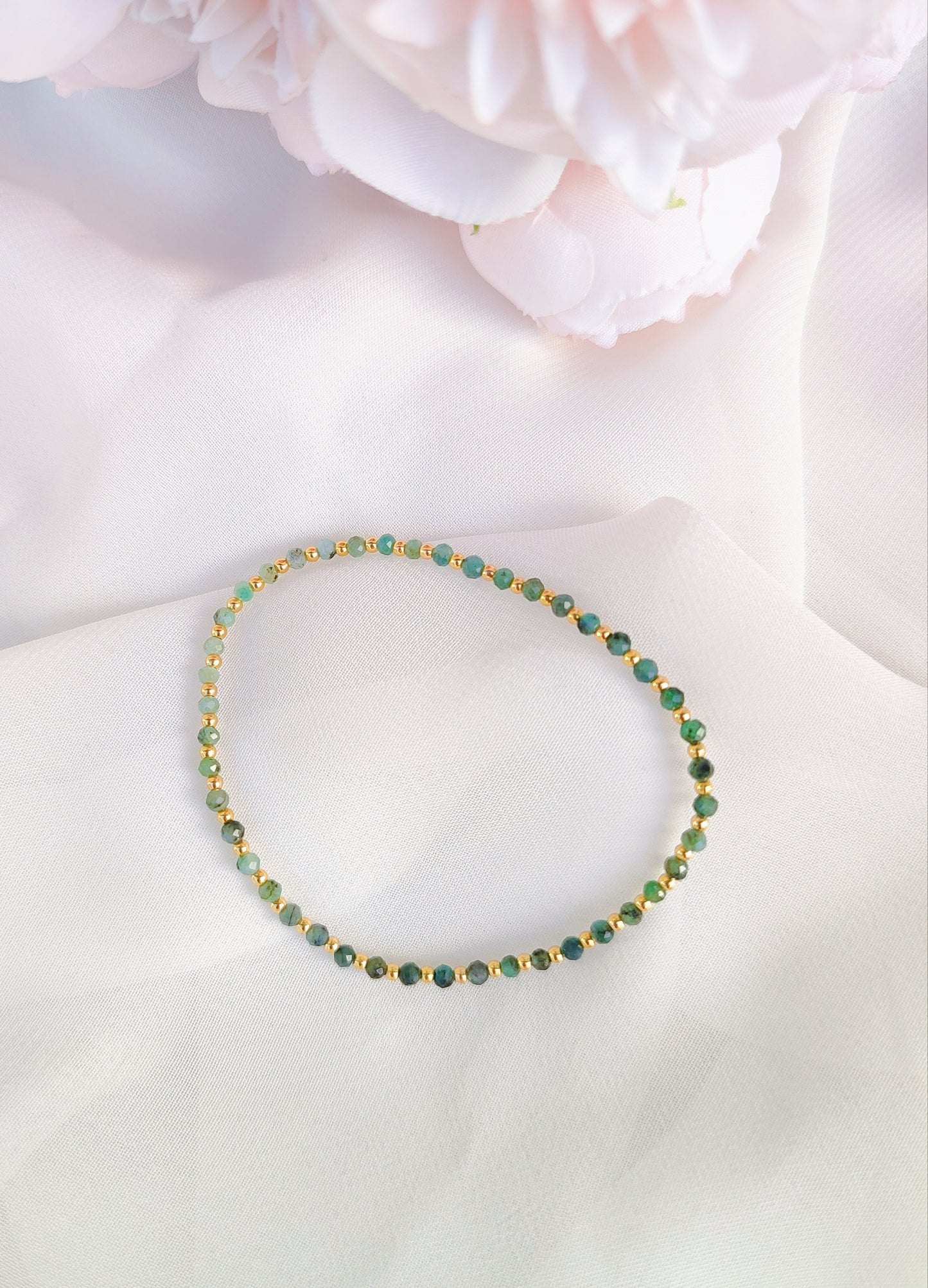 Smaragd Perlen Armband mit Farbverlauf