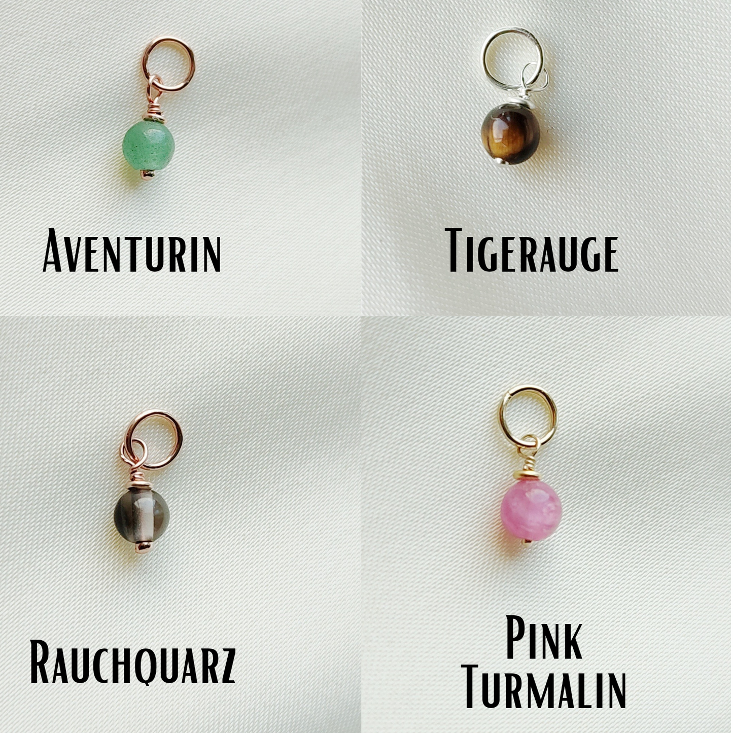 Mini Stein Anhänger für Halsketten, Creolen und Armbänder