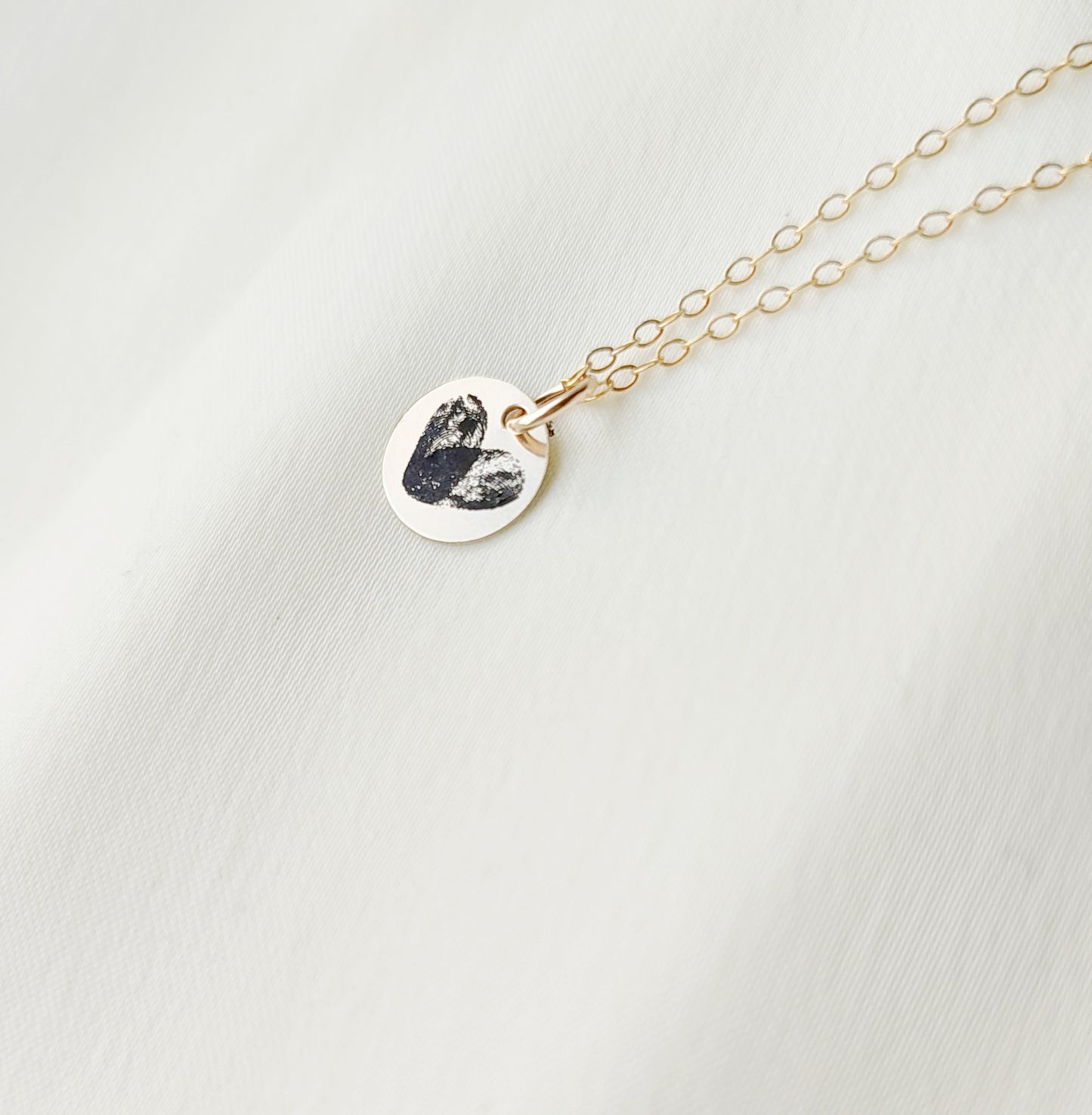 Personalisierte Fingerabdruck Halskette aus 925 Sterling Silber, Gold Filled oder Roségold Filled, Schmuck Geschenk mit persönlicher Gravur