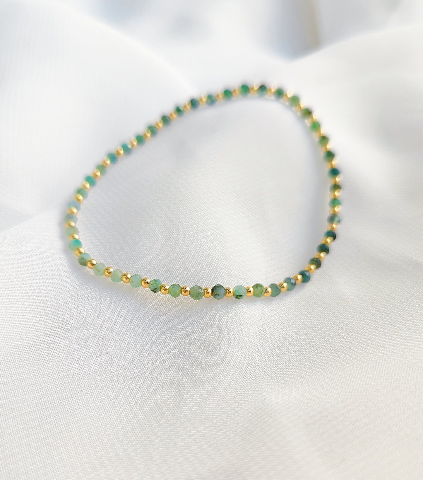 Smaragd Perlen Armband mit Farbverlauf
