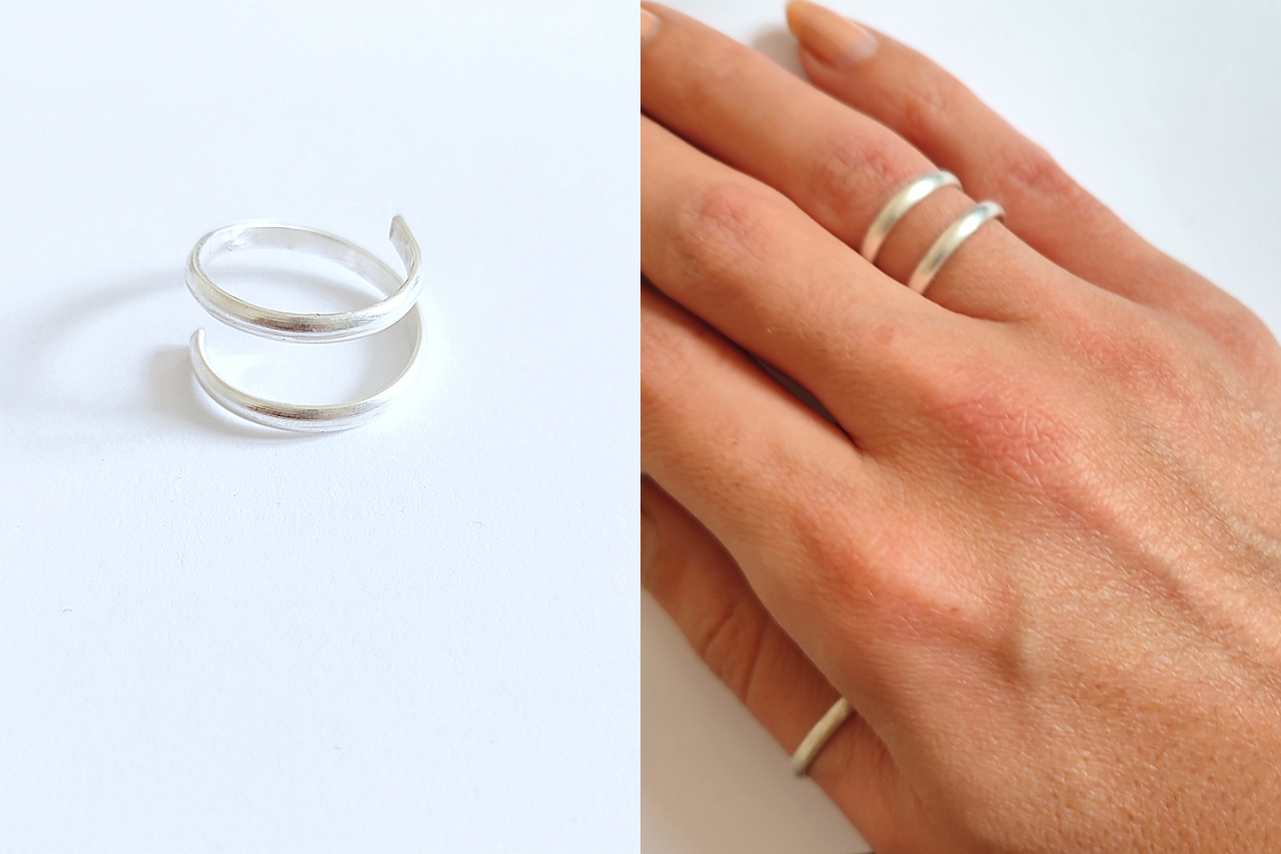 Designer Spiral Schwebe - Ring 925 Sterling Silber