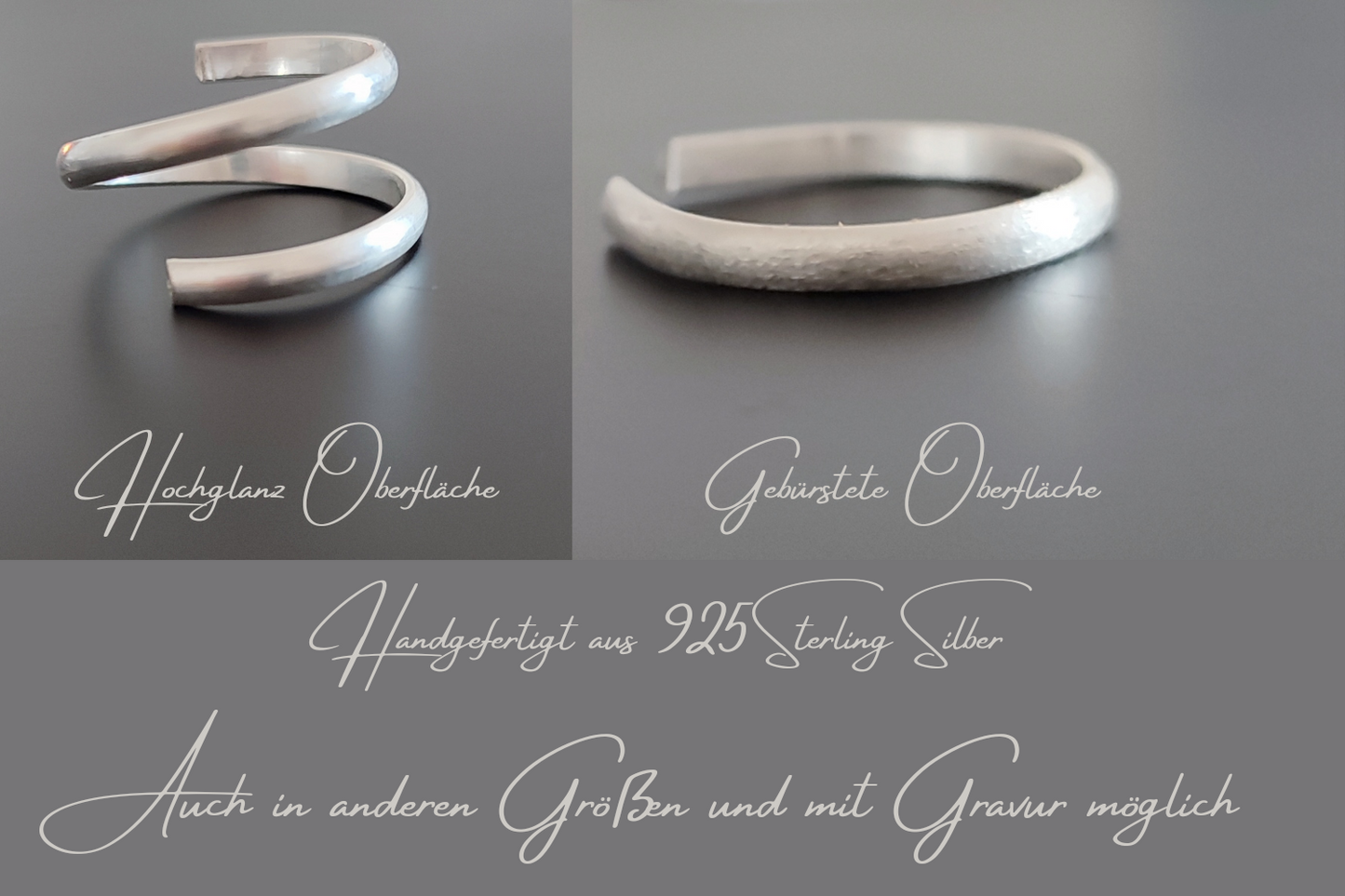 Designer Spiral Schwebe - Ring 925 Sterling Silber