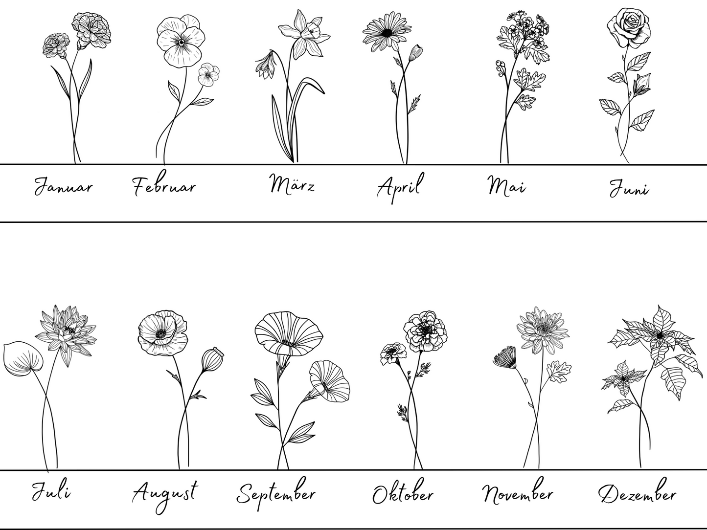 Mini Geburtsblumenkette, Minimalistische Kette mit personalisierter Gravur 6 mm Plättchen