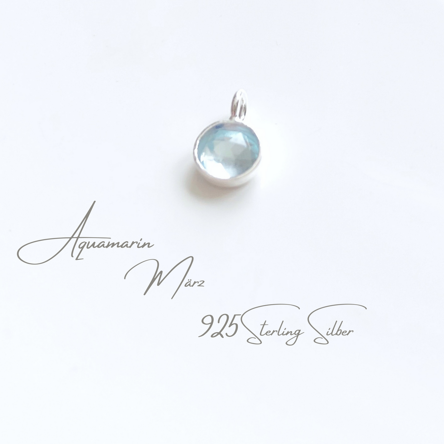 Mini Geburtsstein Anhänger aus 925 Sterling Silber