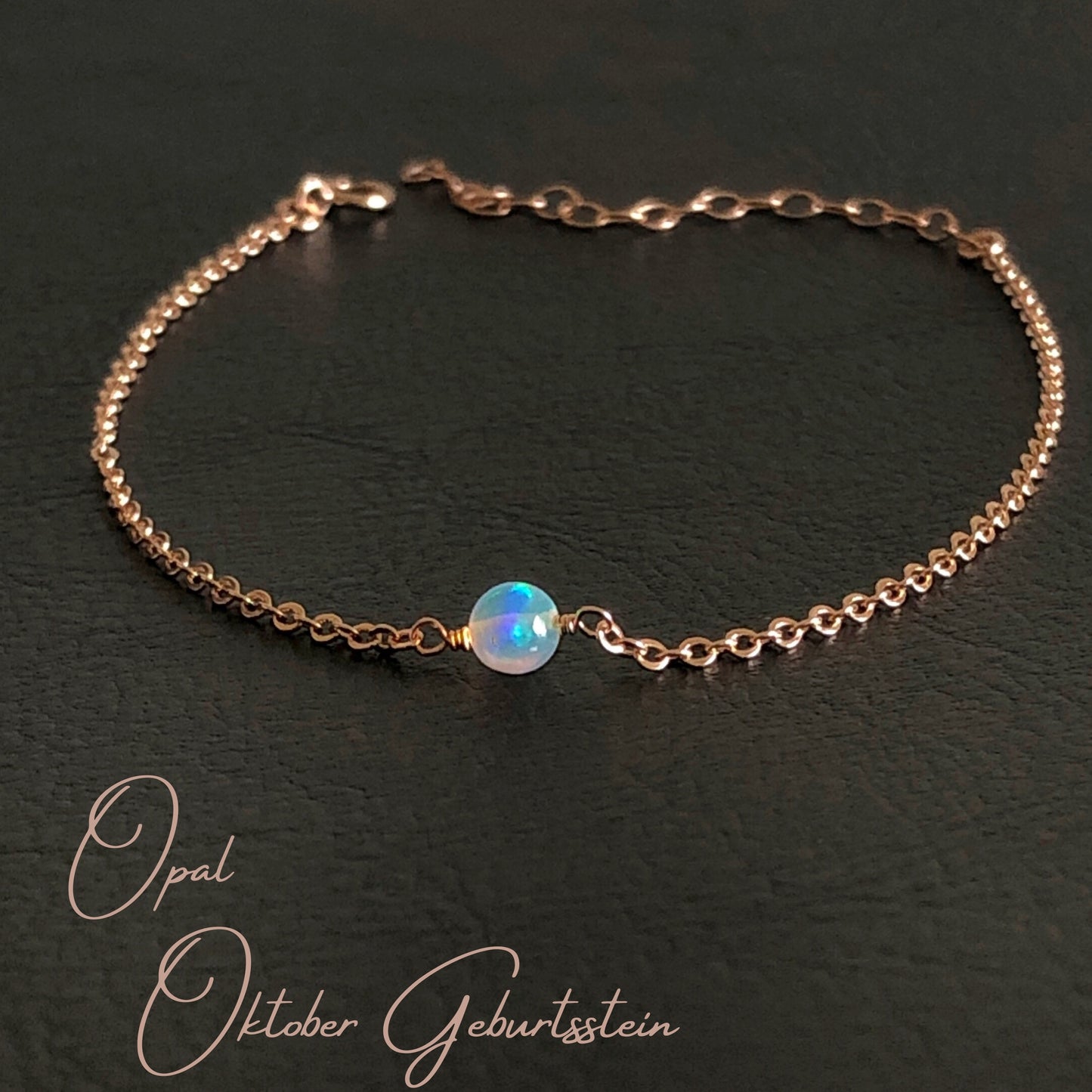 Zartes Welo Opal Armband, Minimalistisches Armband mit Opal Kugel