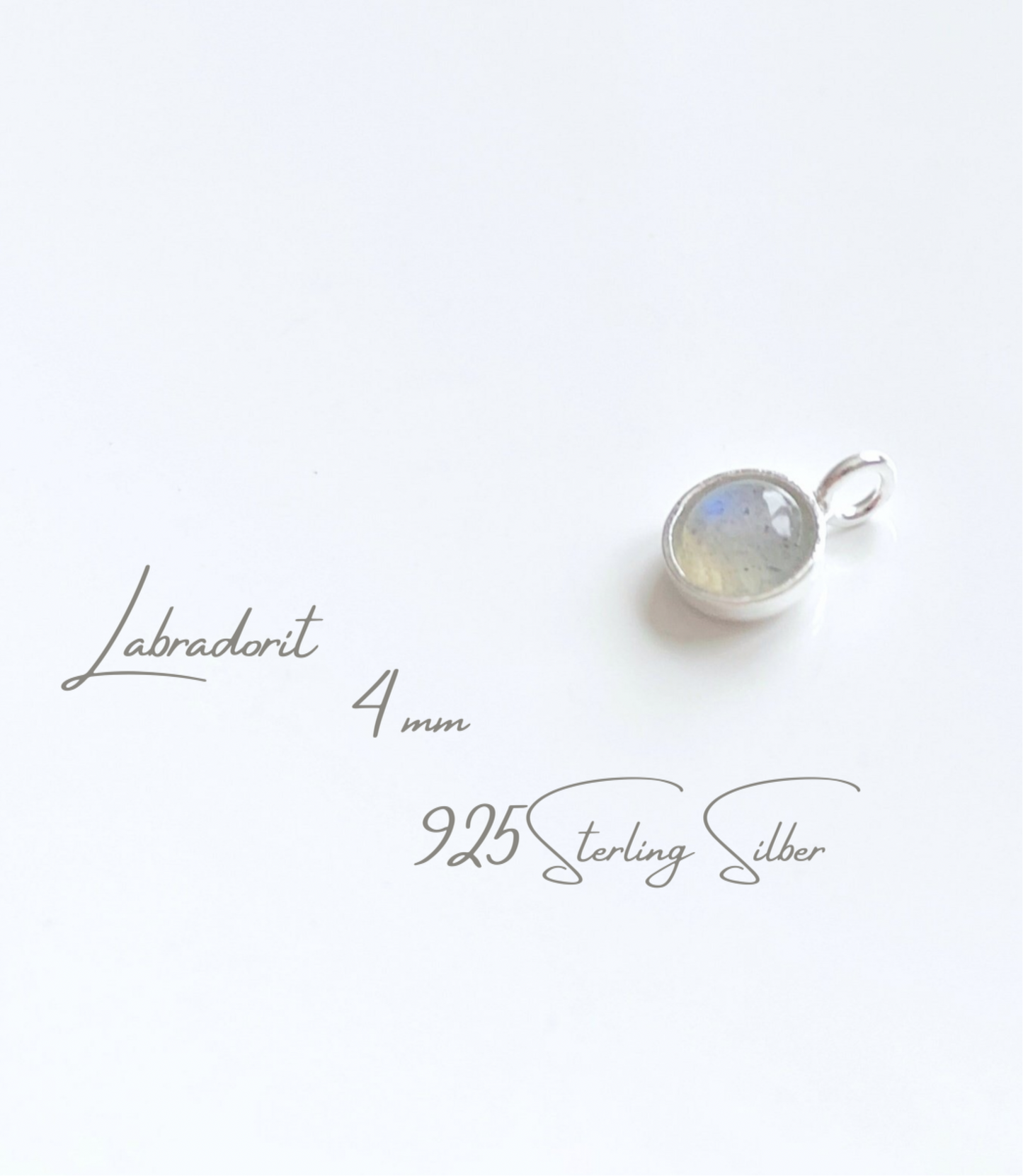 Mini Geburtsstein Anhänger aus 925 Sterling Silber