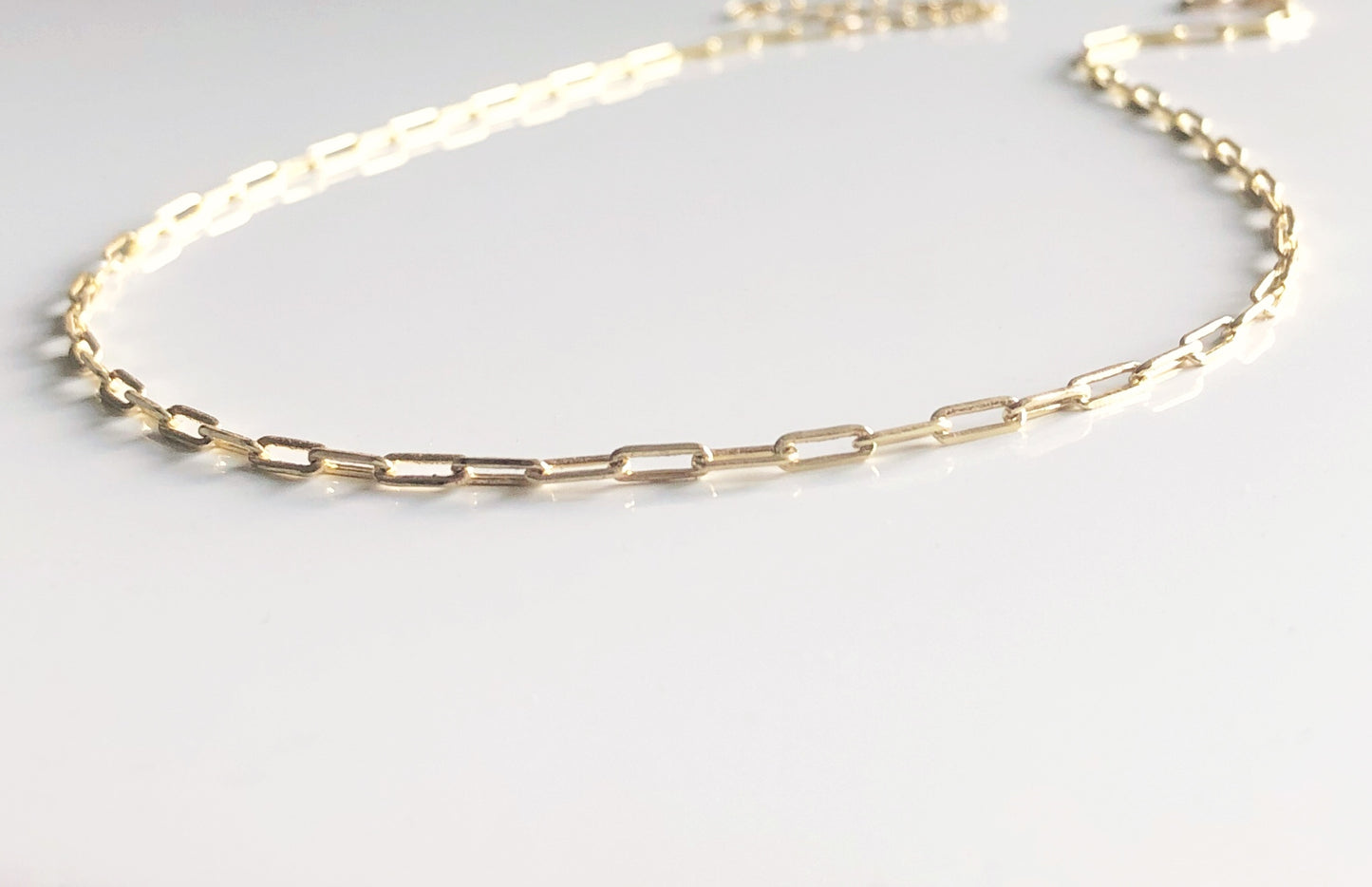 Paperclip Halskette aus Silber, Gold/Roségold filled