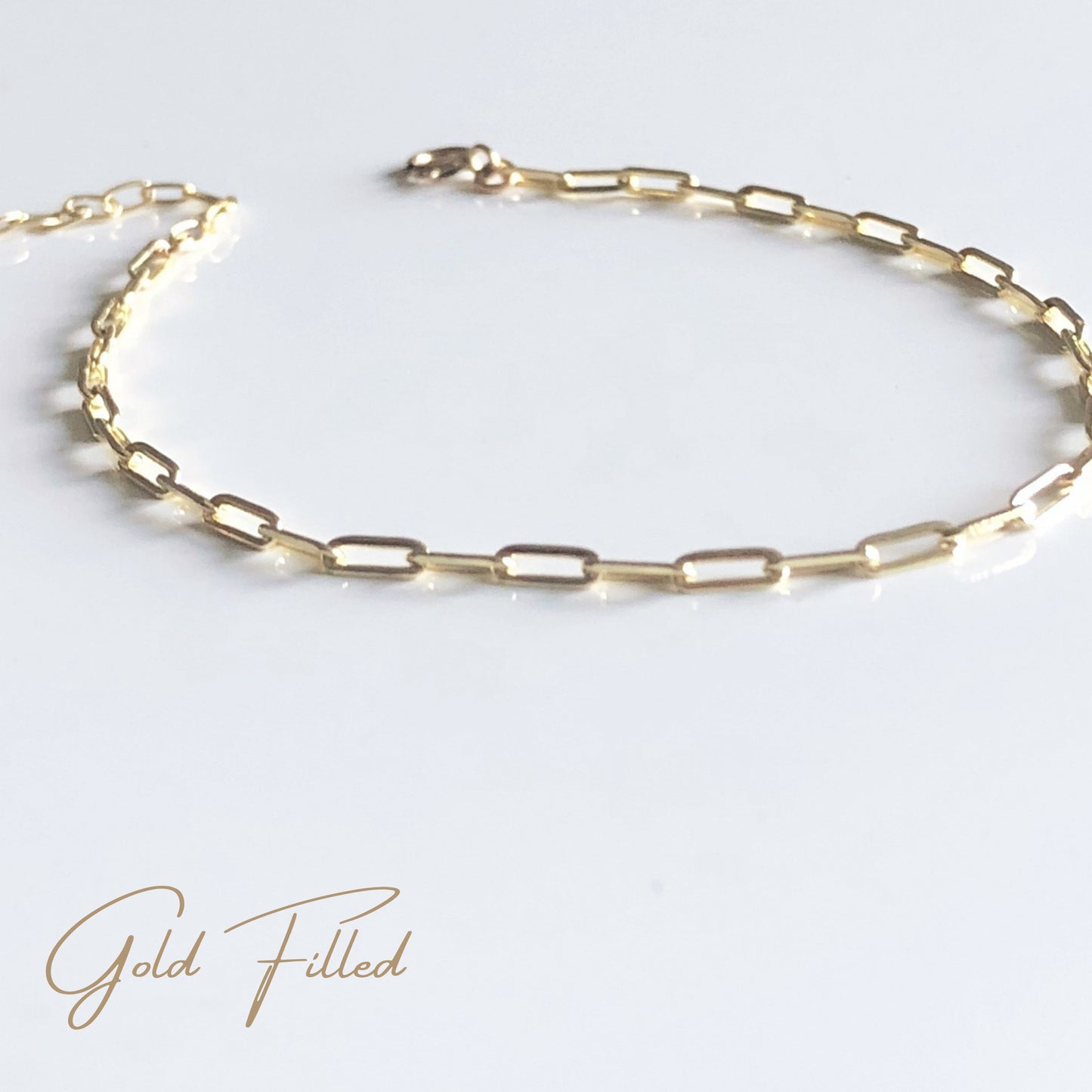 Paperclip Halskette aus Silber, Gold/Roségold filled