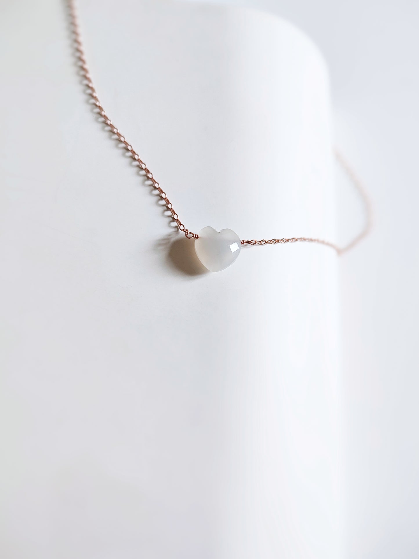 Mondstein Herz Halskette