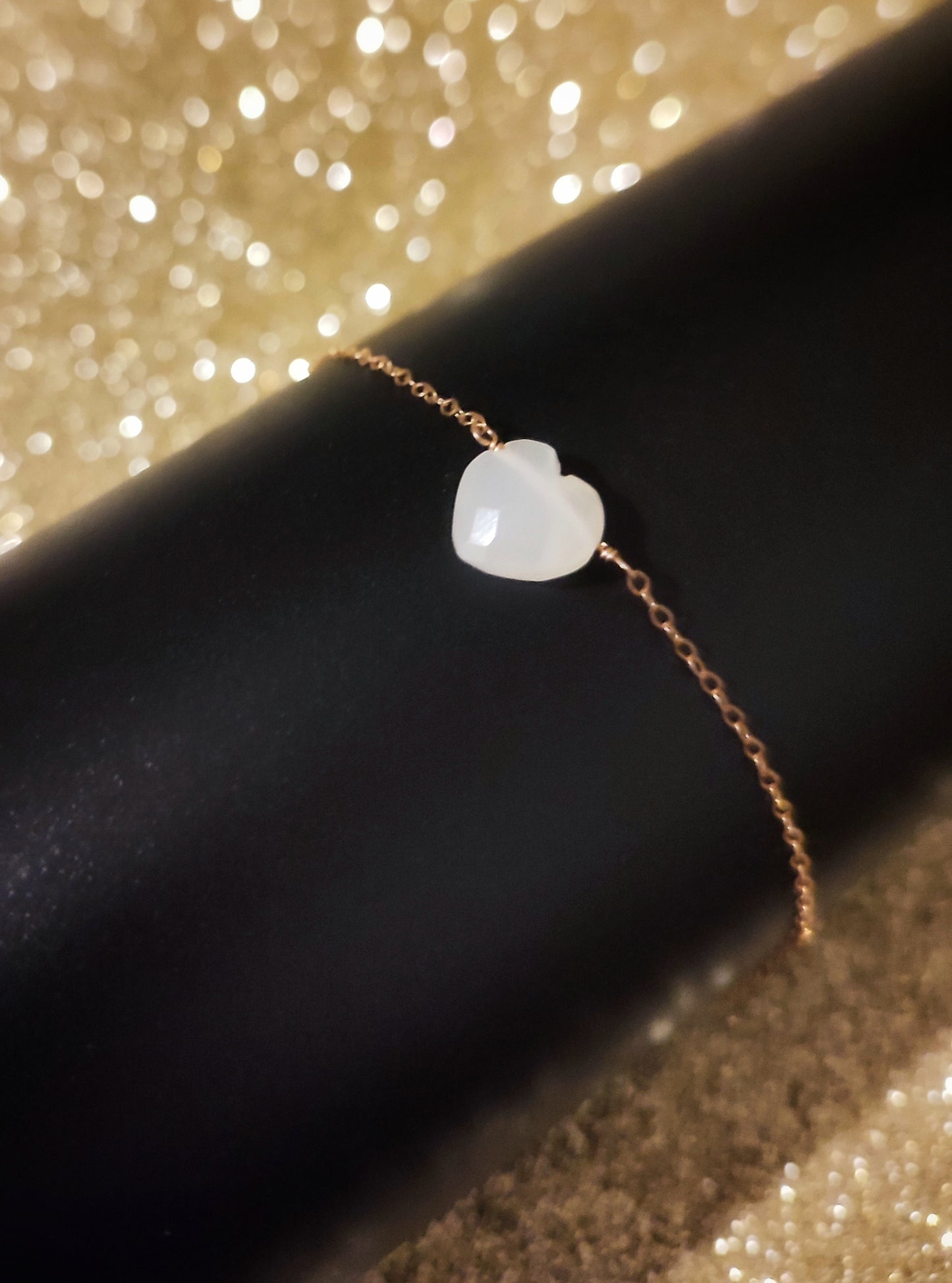 Mondstein Herz Halskette