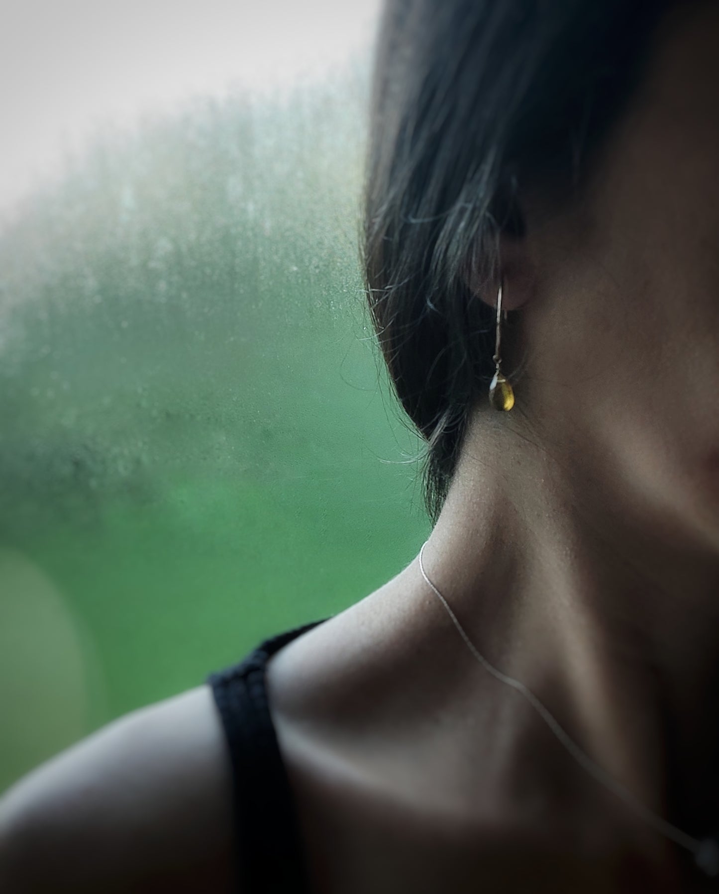 Citrin Tropfen Creolen, Ohrringe in Gold, Roségold Filled oder Sterling Silber