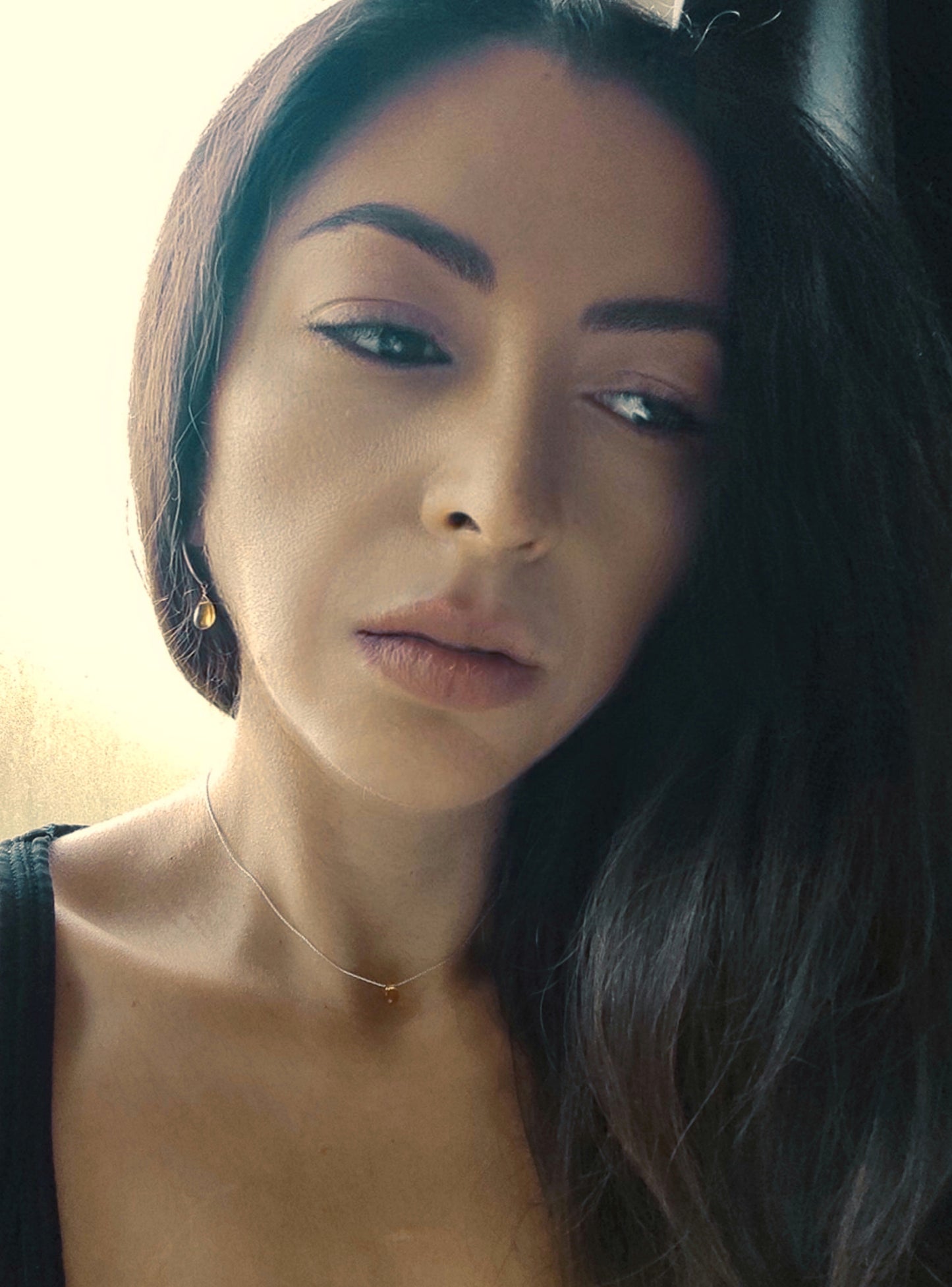 Citrin Tropfen Creolen, Ohrringe in Gold, Roségold Filled oder Sterling Silber