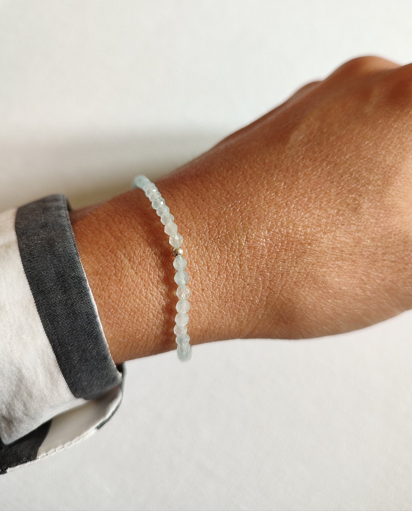 Aquamarin Armband mit Süßwasserperle