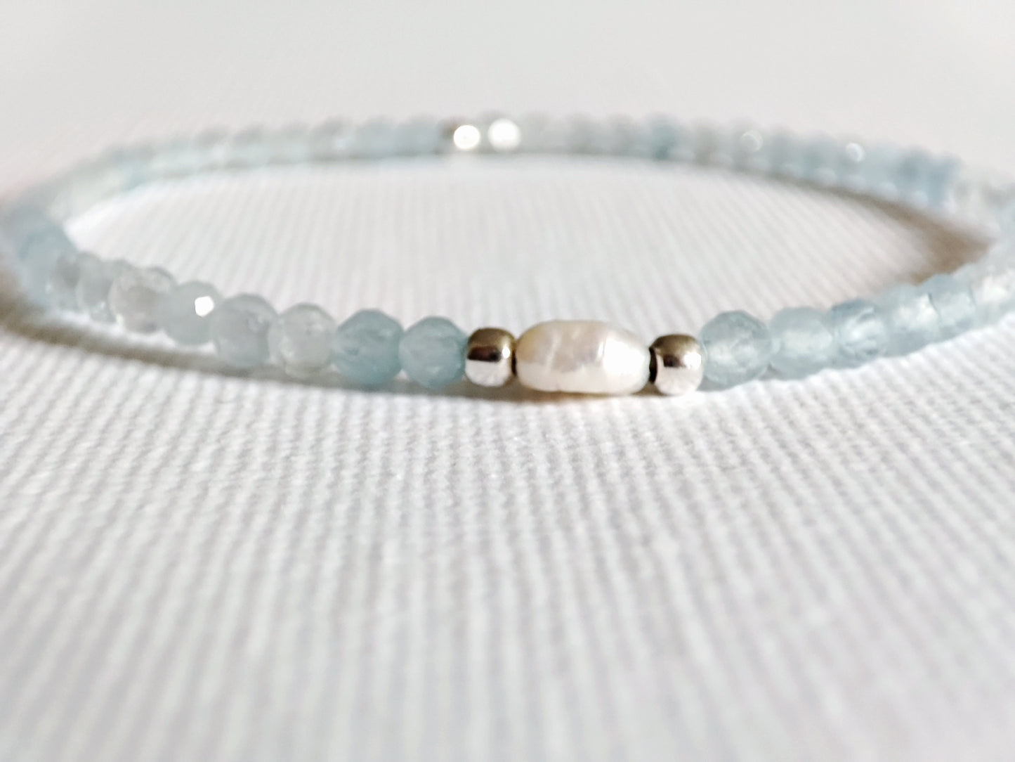 Aquamarin Armband mit Süßwasserperle