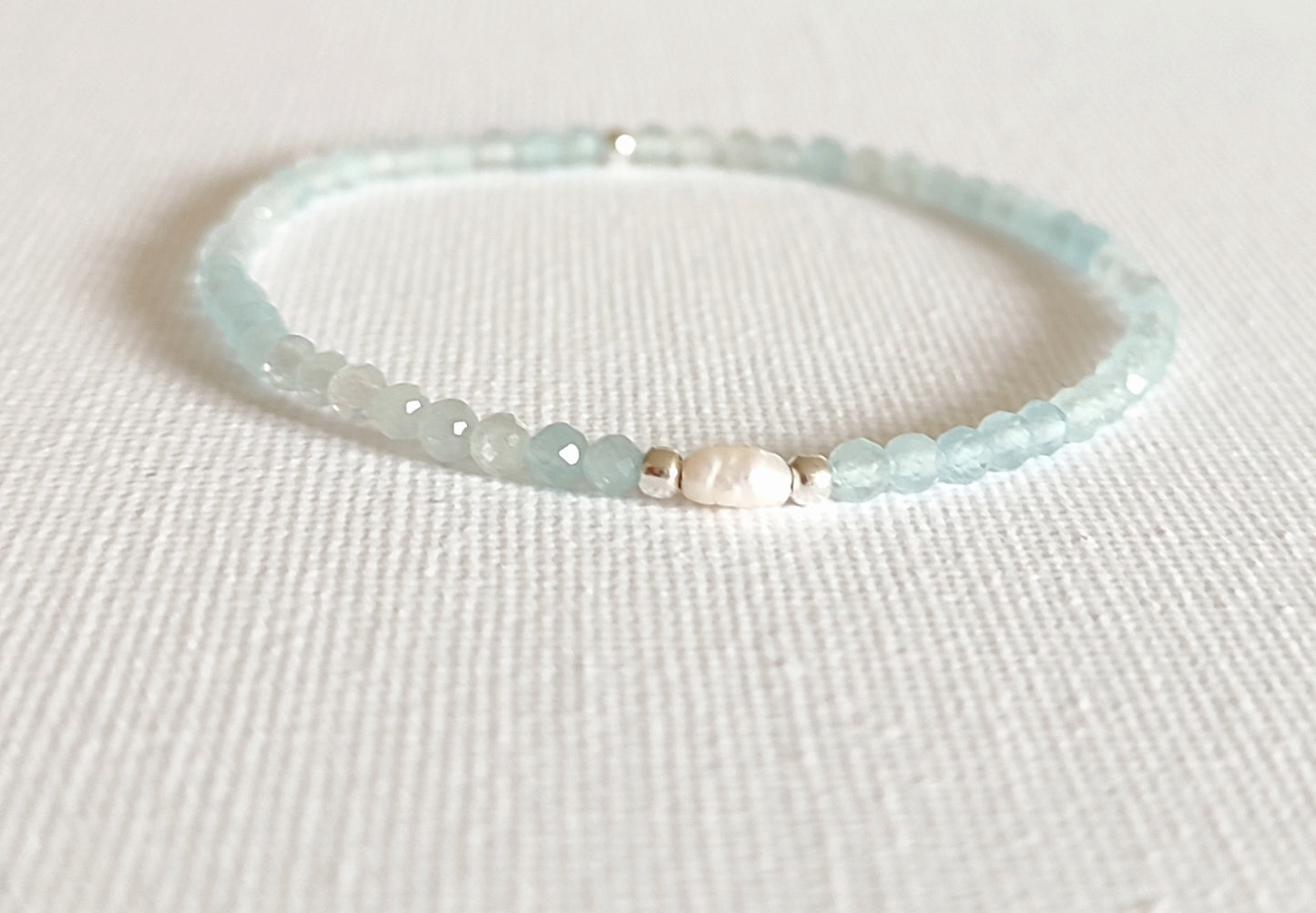 Aquamarin Armband mit Süßwasserperle