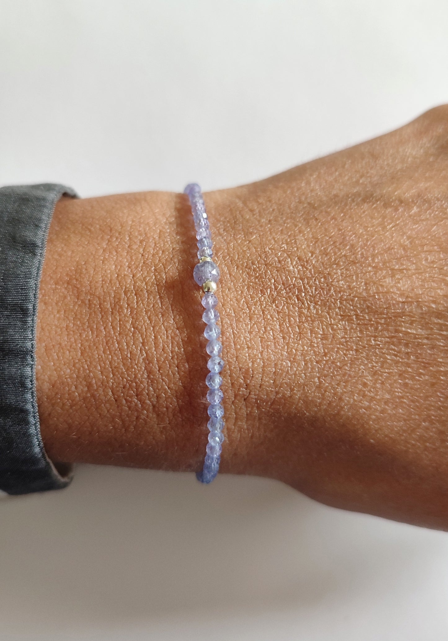 Tansanit Stretch Armband, Dezember Geburtsstein für Frauen