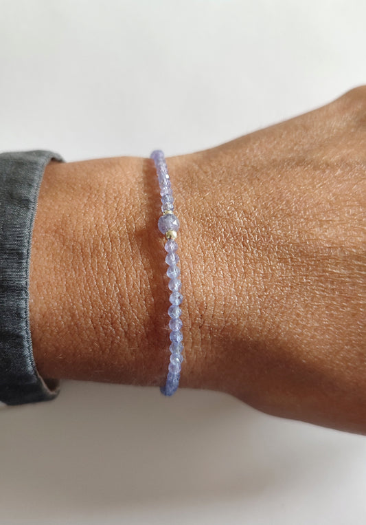 Tansanit Stretch Armband, Dezember Geburtsstein für Frauen