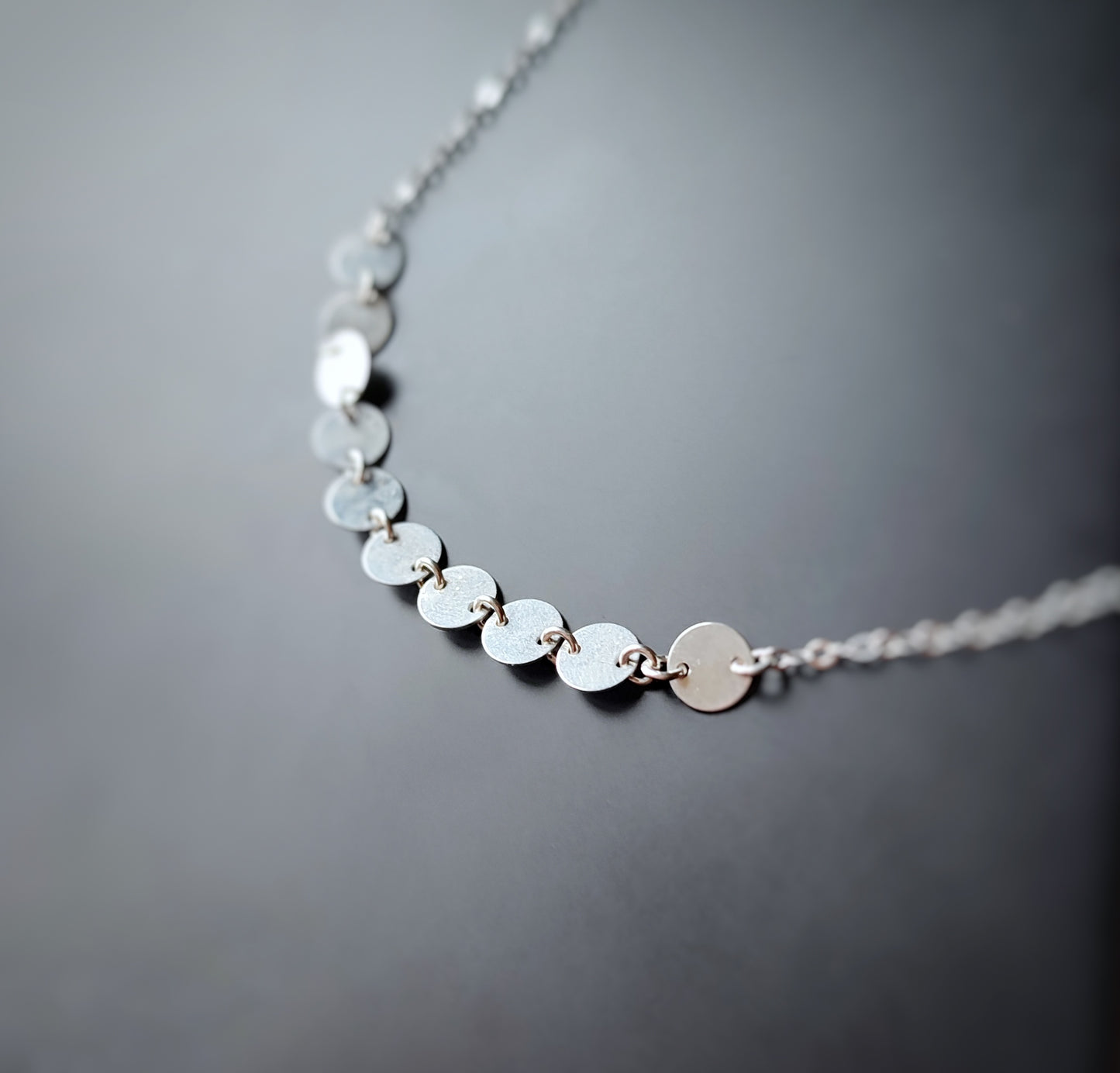 Sterling Silber Choker, 4mm Plättchen Halskette