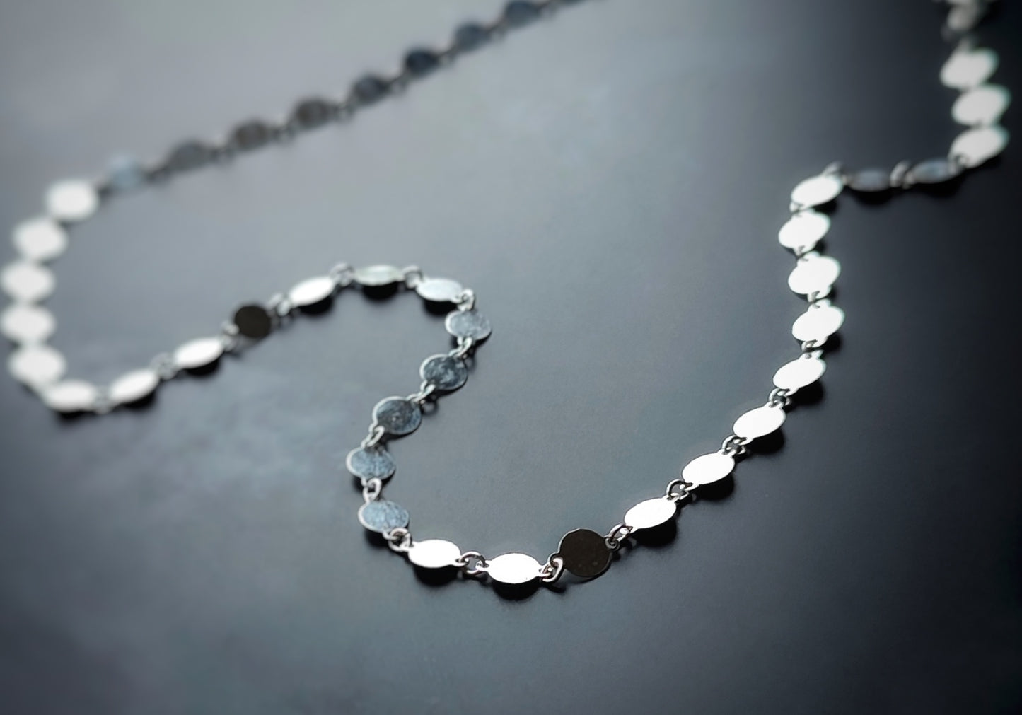 Sterling Silber Choker, 4mm Plättchen Halskette