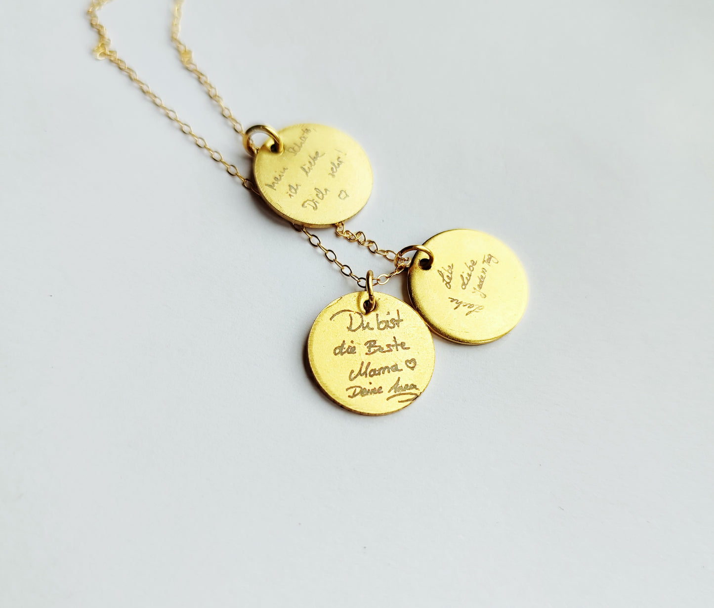Personalisierte Handschrift Plättchen Halskette