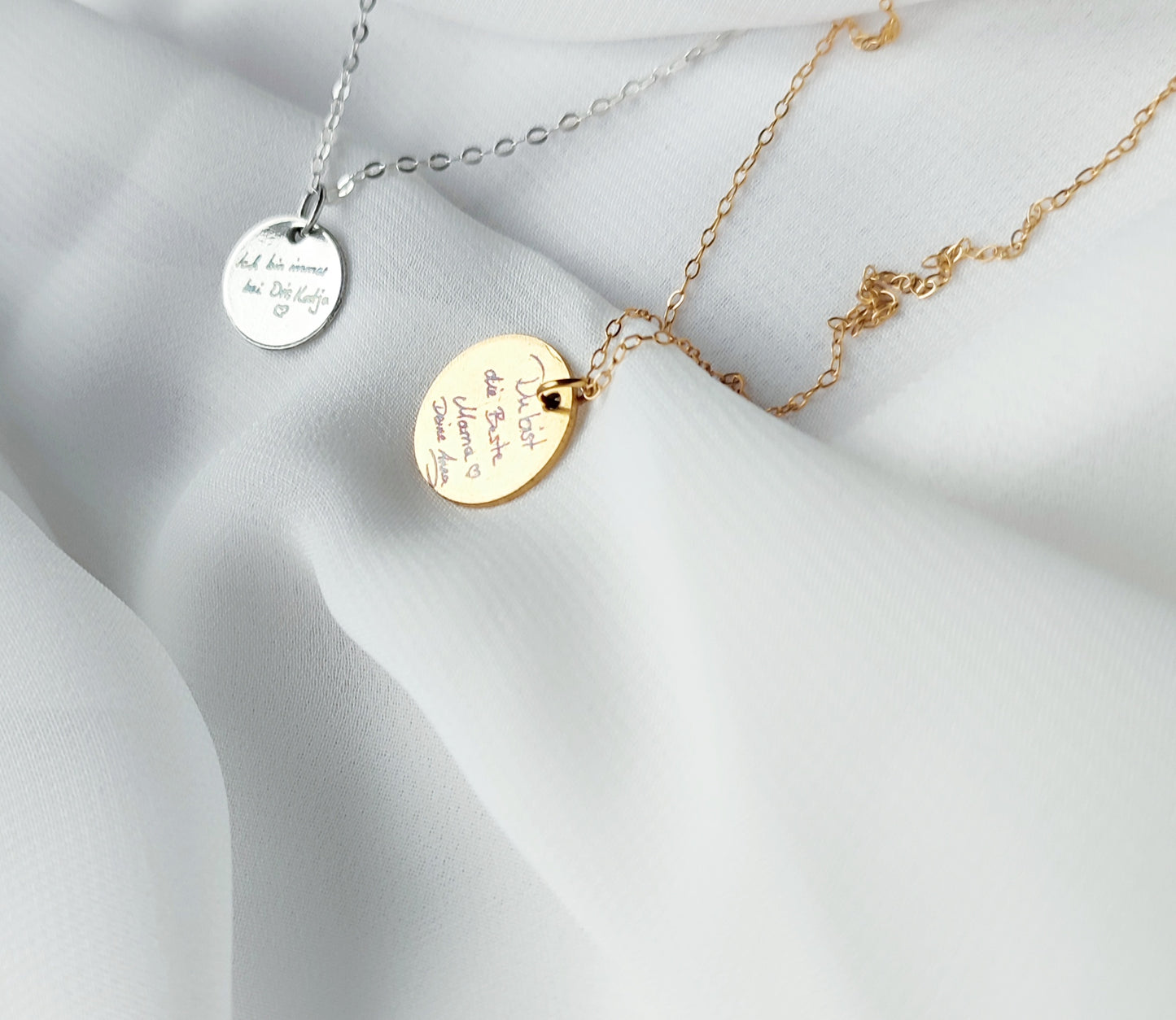 Personalisierte Handschrift Plättchen Halskette