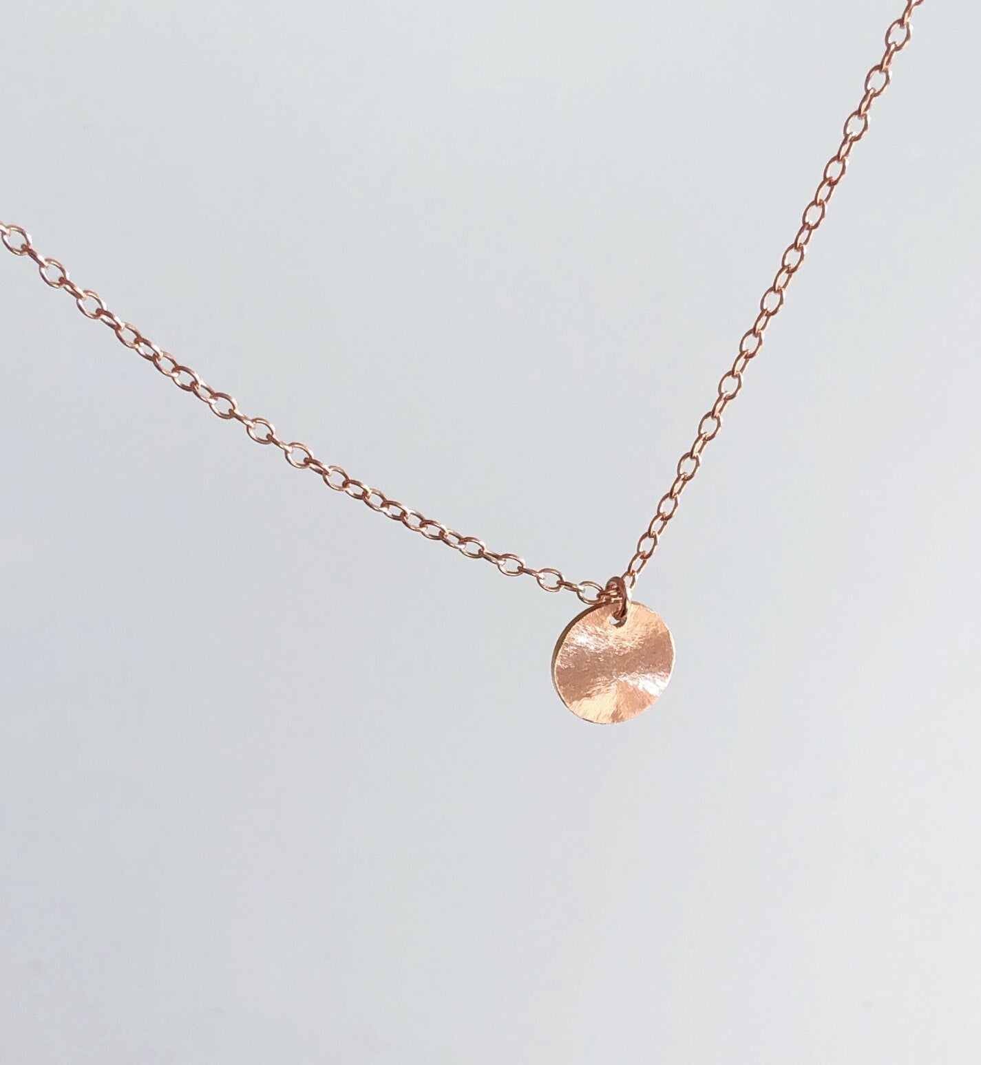 Gebürstete Plättchenkette in Rosegold Filled