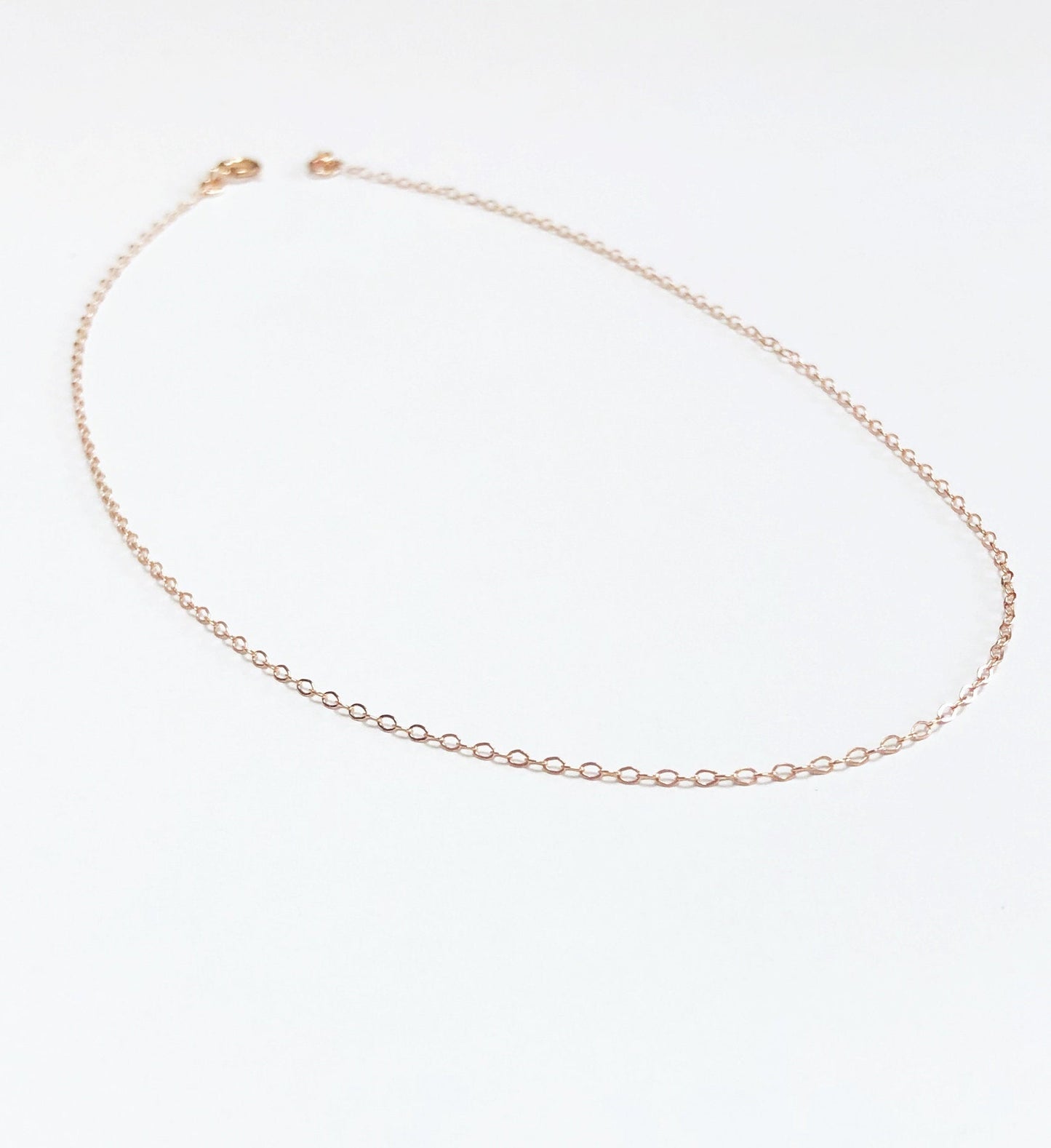 Einfache Kette in 925 Sterling Silber, Goldfill oder Rosègold Filled, Zarte Gliederkette ohne Anhänger