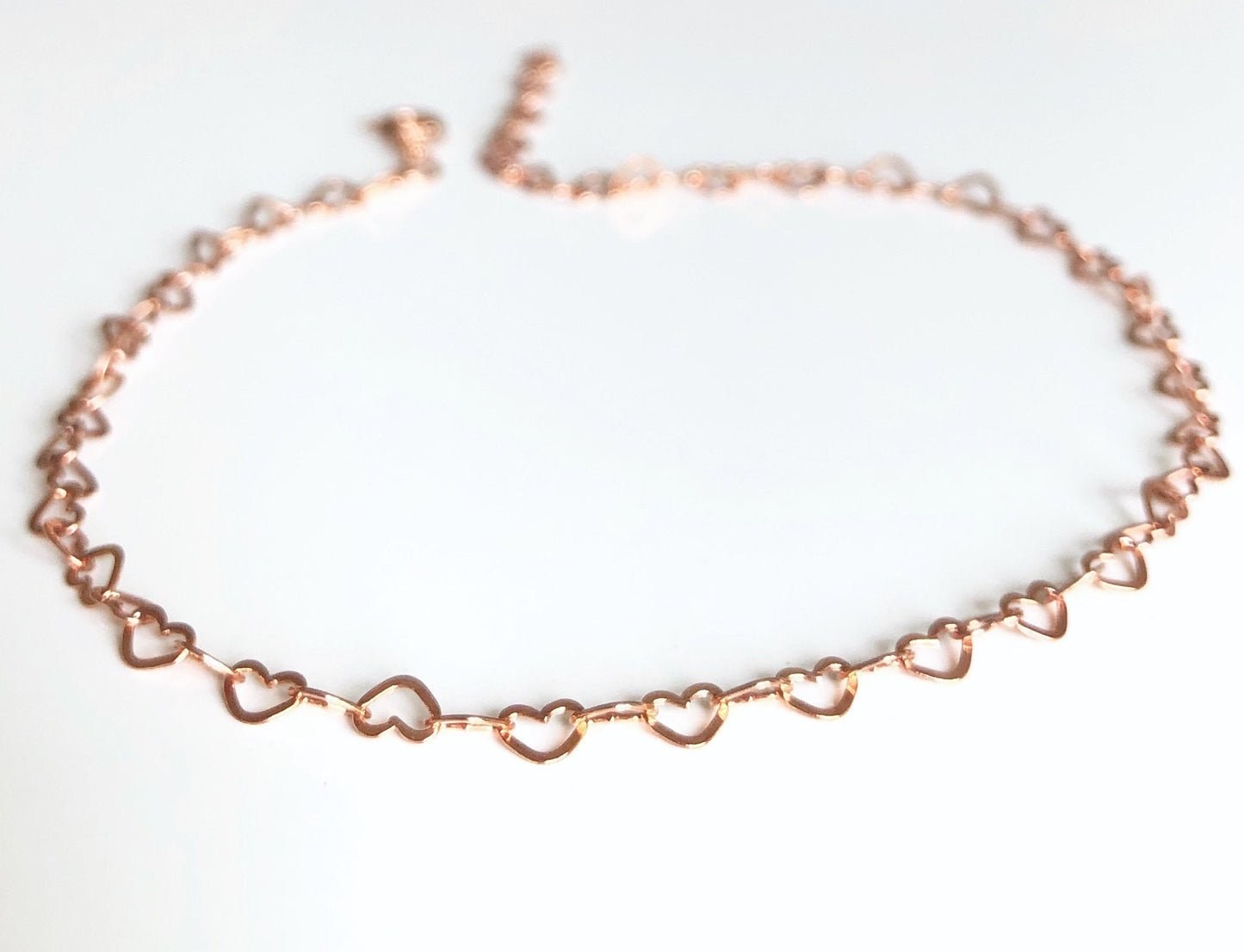 Zartes Fußkettchen, Herzchen Fußkette in Sterling Silber, Gold, Rosègold, Stapelkette für den Sommer