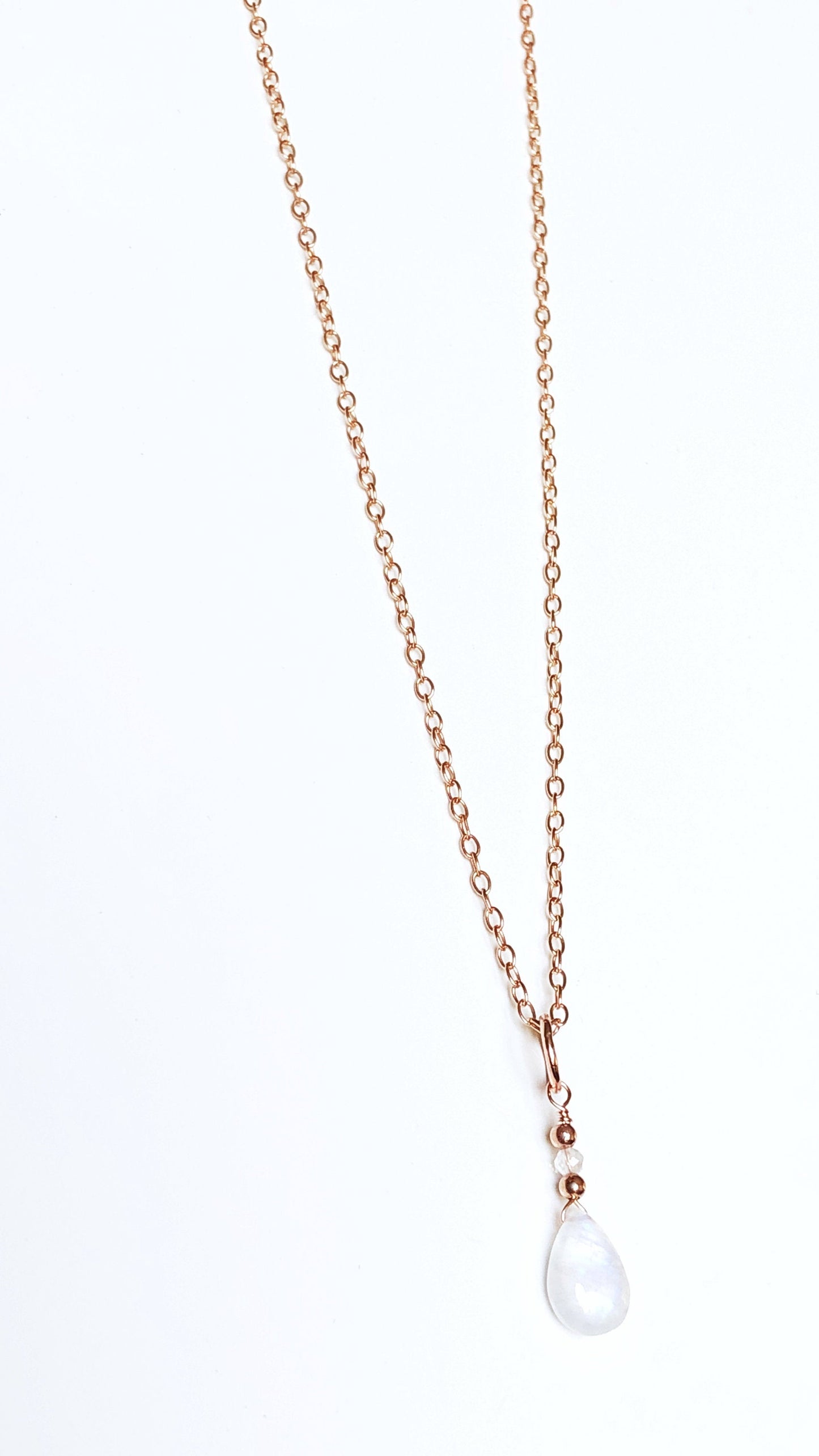 Mini Regenbogen Mondstein Anhänger für Kette, 925 Sterling Silber, Goldfill, Rosègold Filled, Juni Geburtsstein Schmuck