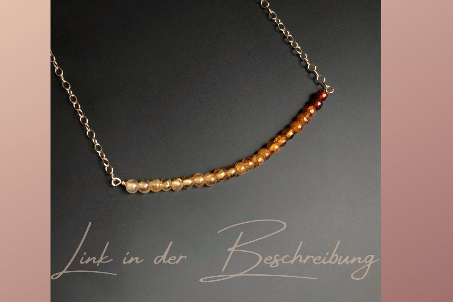 Hessonit Grant Armband mit Herkimer Bergkristall, Zartes Armband mit Farbverlauf, Januar Geburtsstein