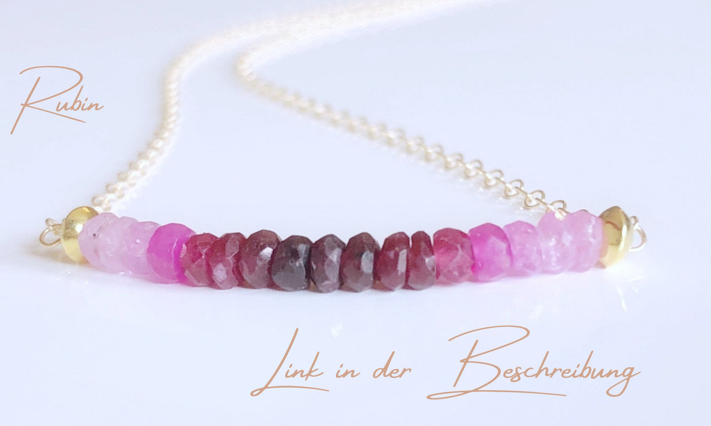 Rubin und Mondstein Armband, Geburtsstein Armband für Juni, Juli Geburtstag, Perlenarmband mit Farbverlauf