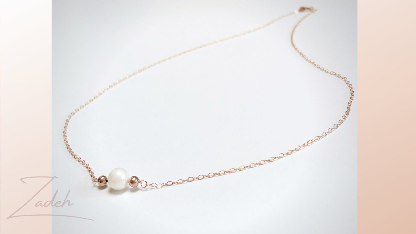 Akoya Perlenkette, Kette mit kleiner Perle, Minimalistische Halskette mit kleiner Perle