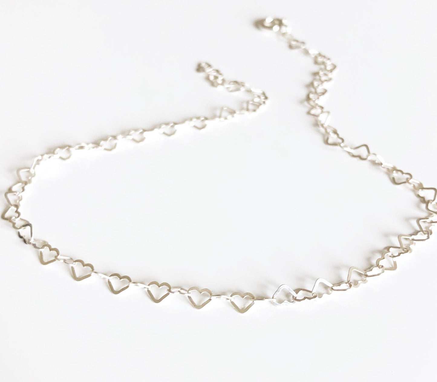 Einfaches Armband mit Herzchen, Herzchenkette, 925 Sterling Silber, Gold, Rosegold